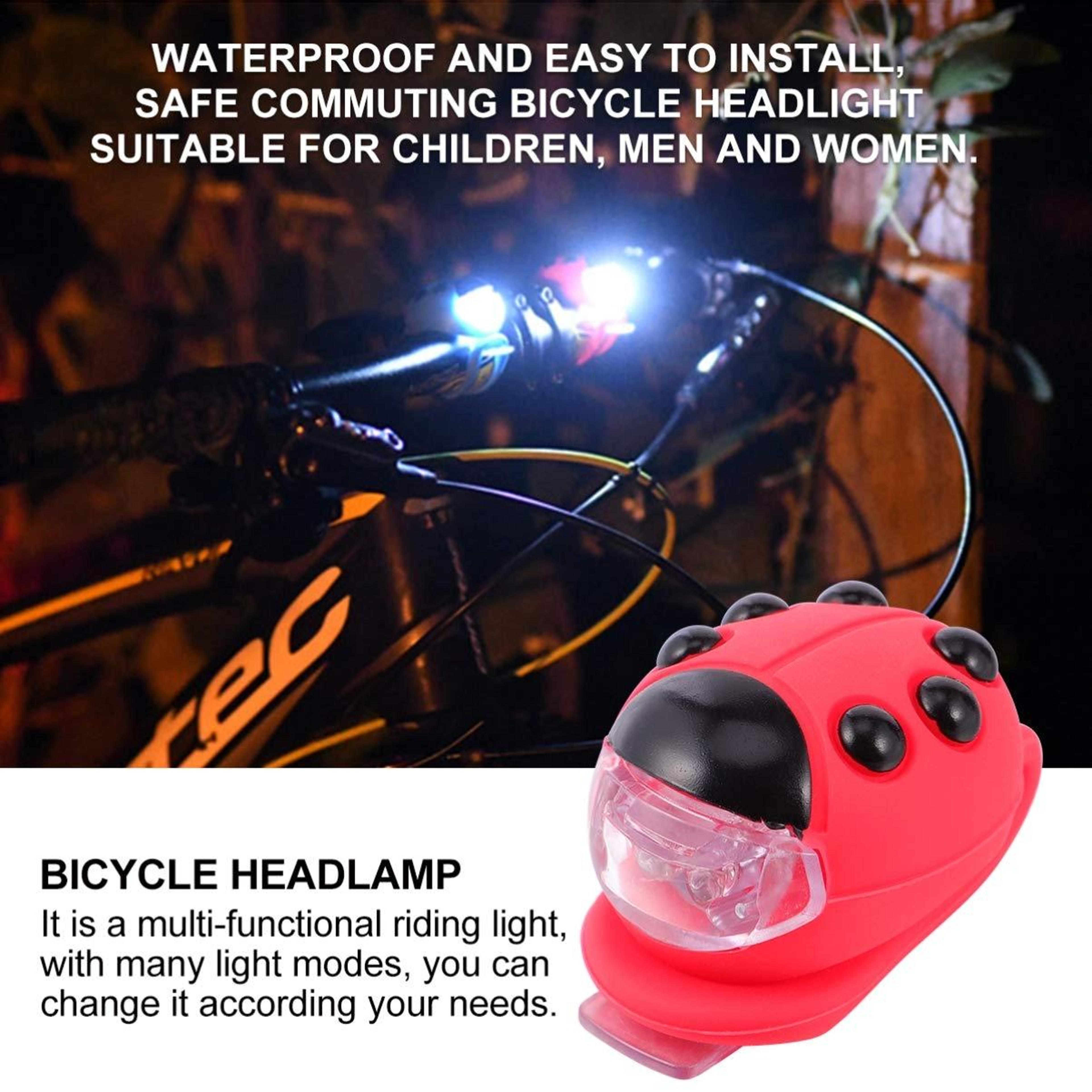 Cute Bike LED Light Waterproof Silicone Bicycle Light Ladybug Safety Headlight 6