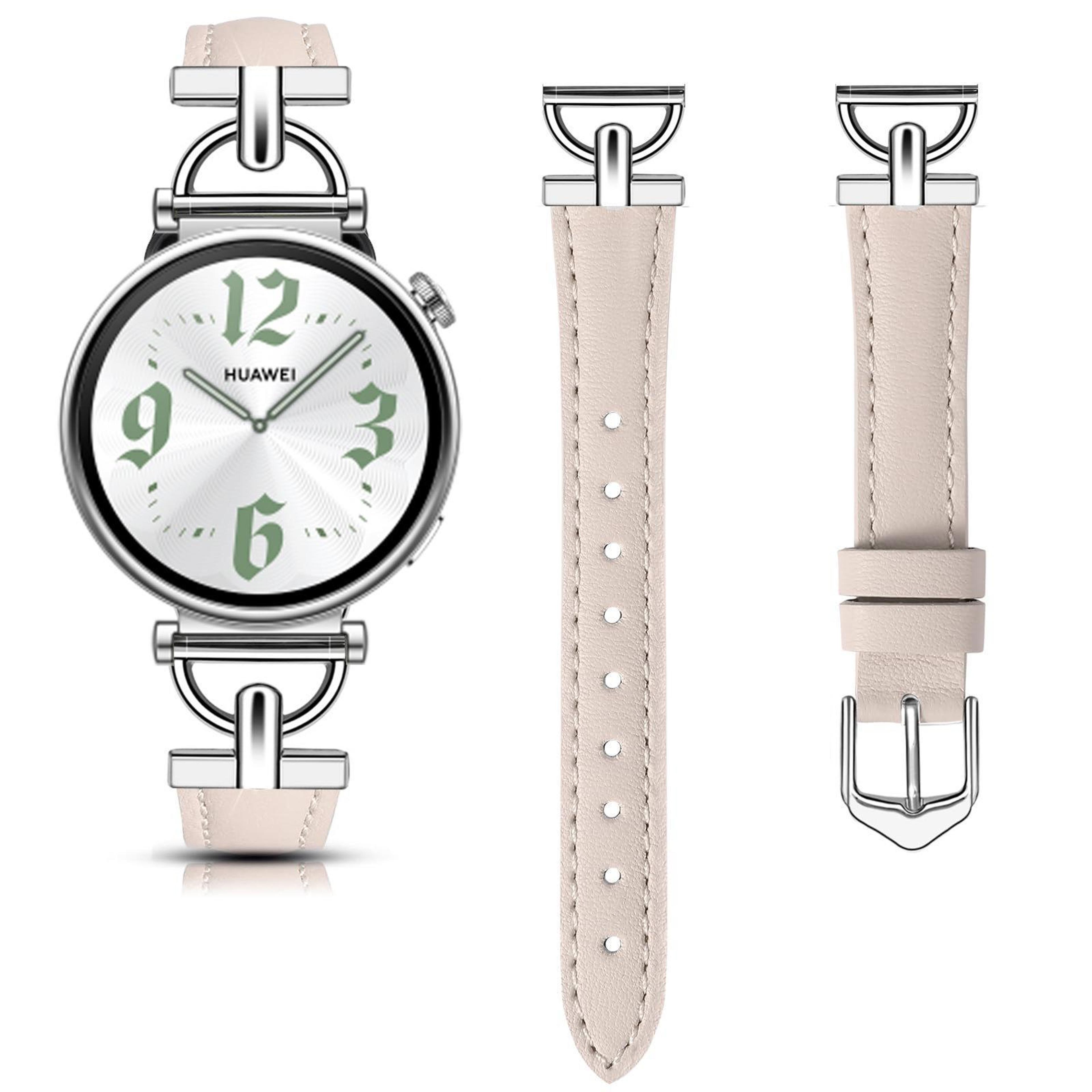 Genuine Leather Watch Band D Shape Metal Buckle Soft Adjustable Replacement Strap 2