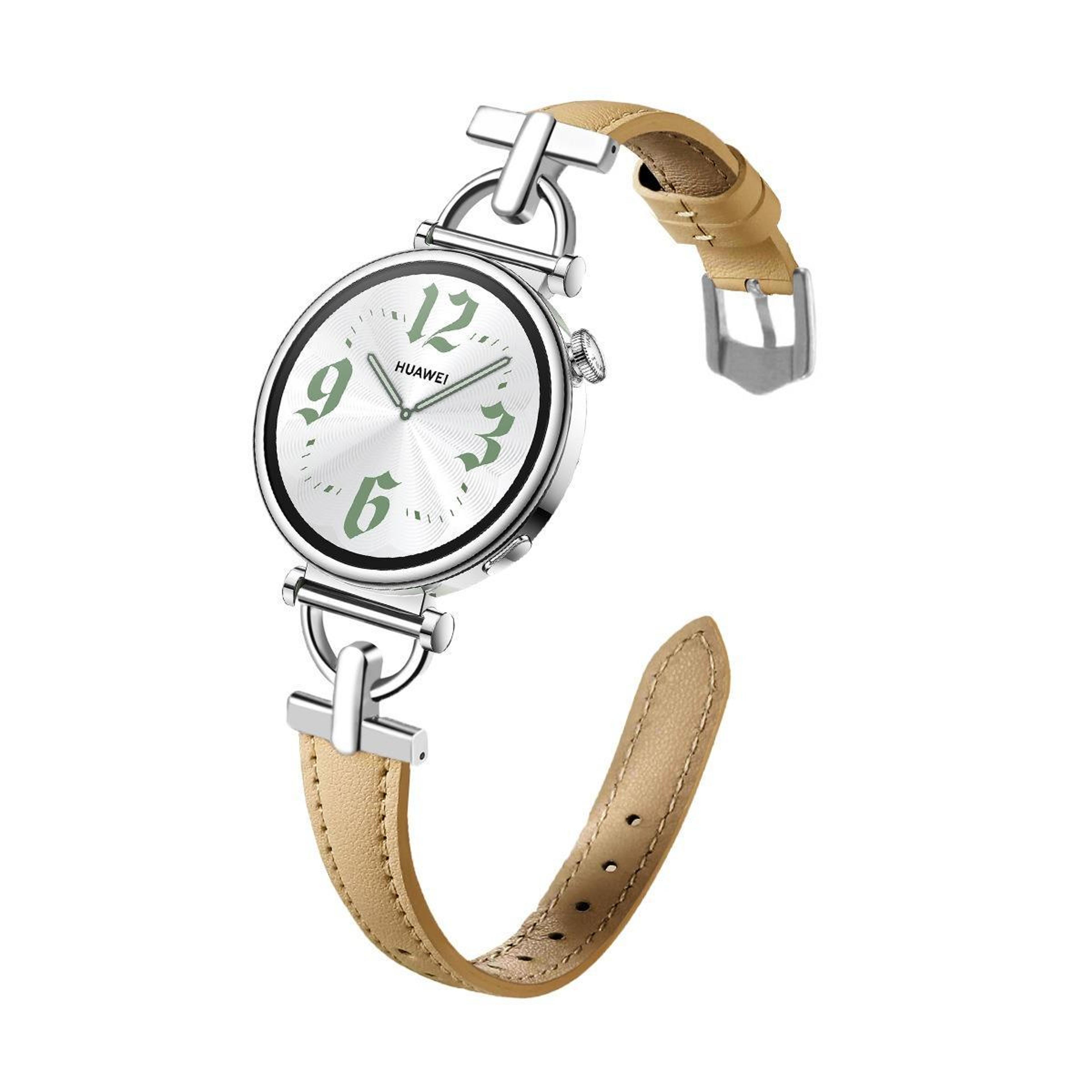 Genuine Leather Watch Band D Shape Metal Buckle Soft Adjustable Replacement Strap 7