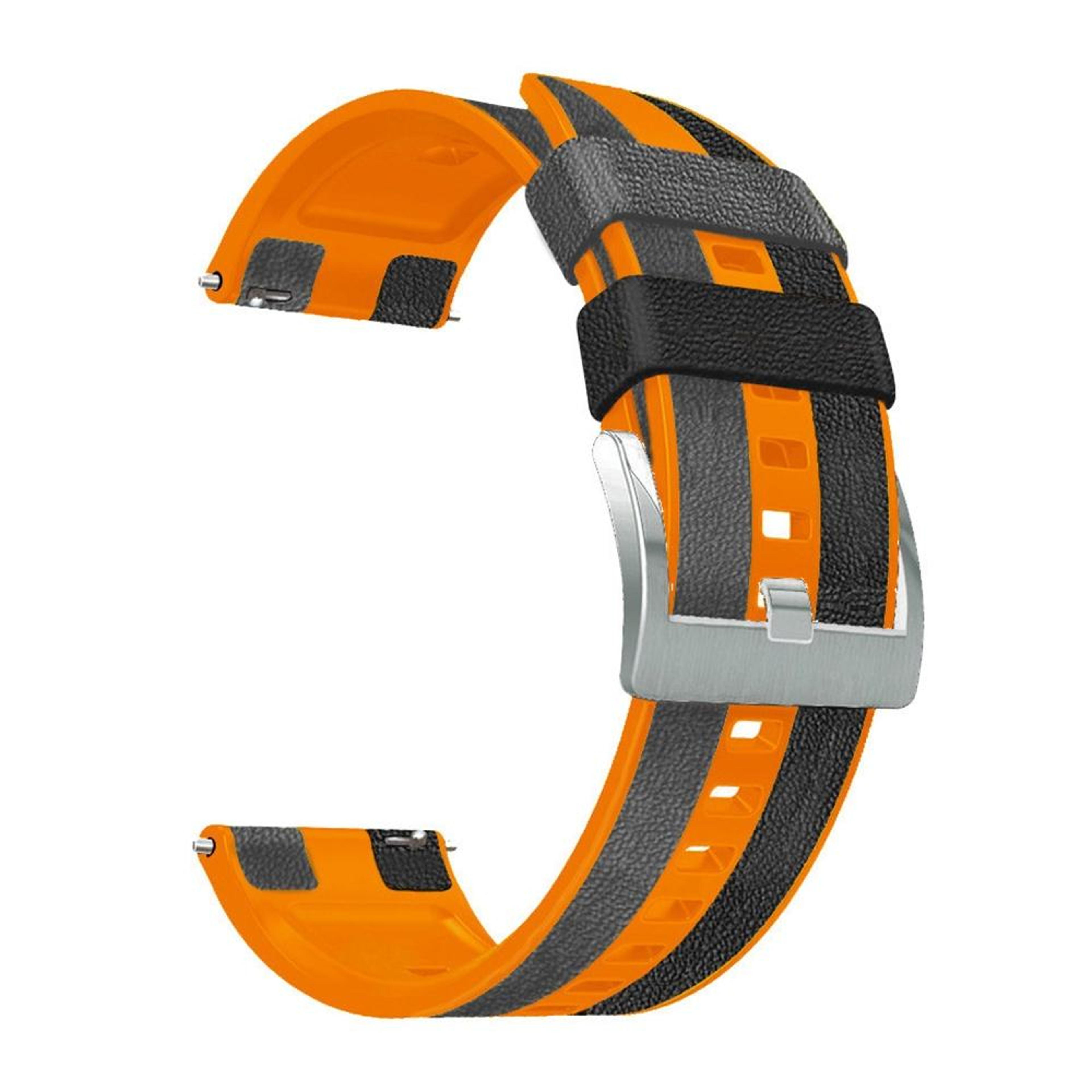 Universal 22mm Silicone Leather Watch Band Soft Comfortable Replacement Watch Strap 7