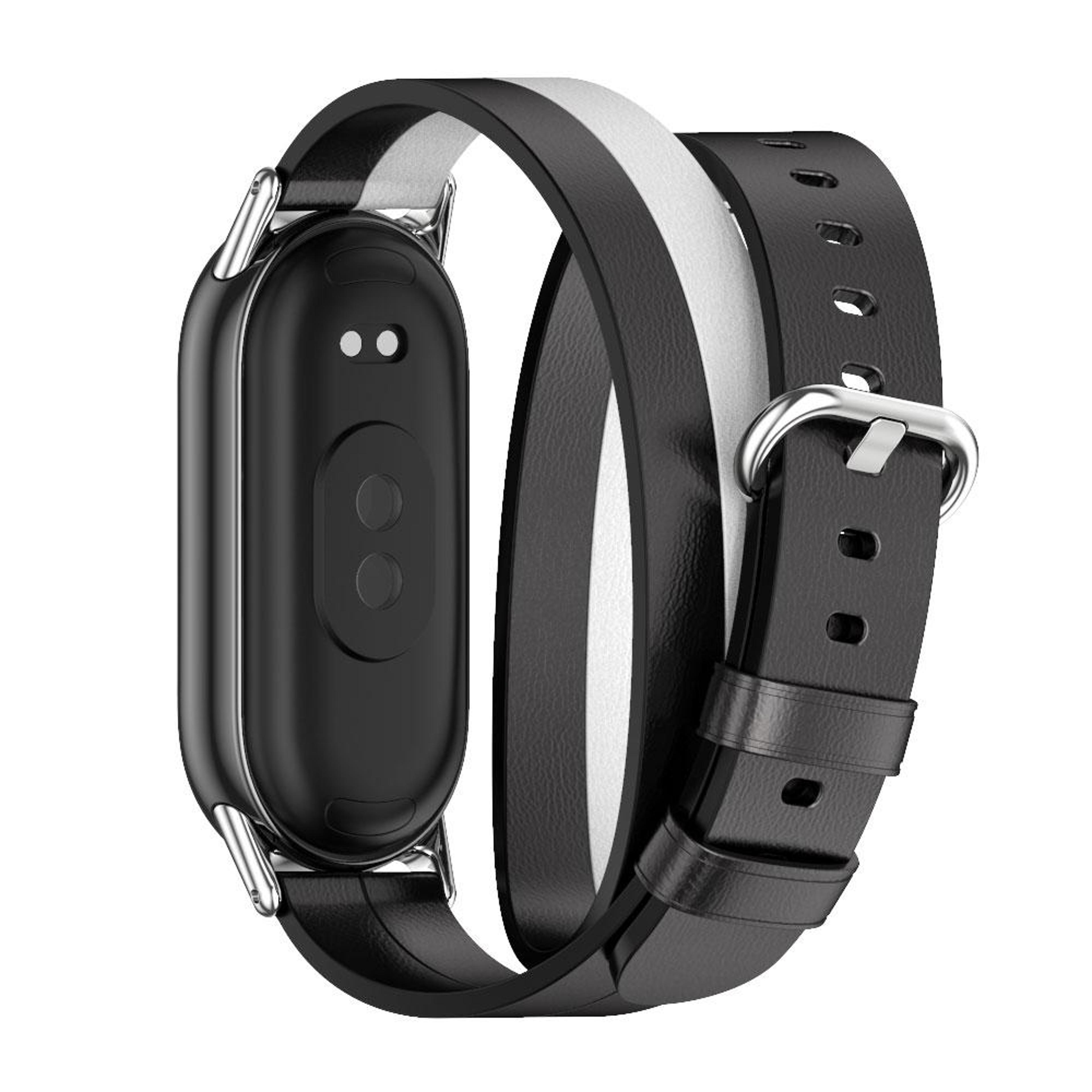 Mijobs Xiaomi Mi Band 9 Leather Band Double Loop Leather Watch Band For Mi Band 8 9 9 NFC 2