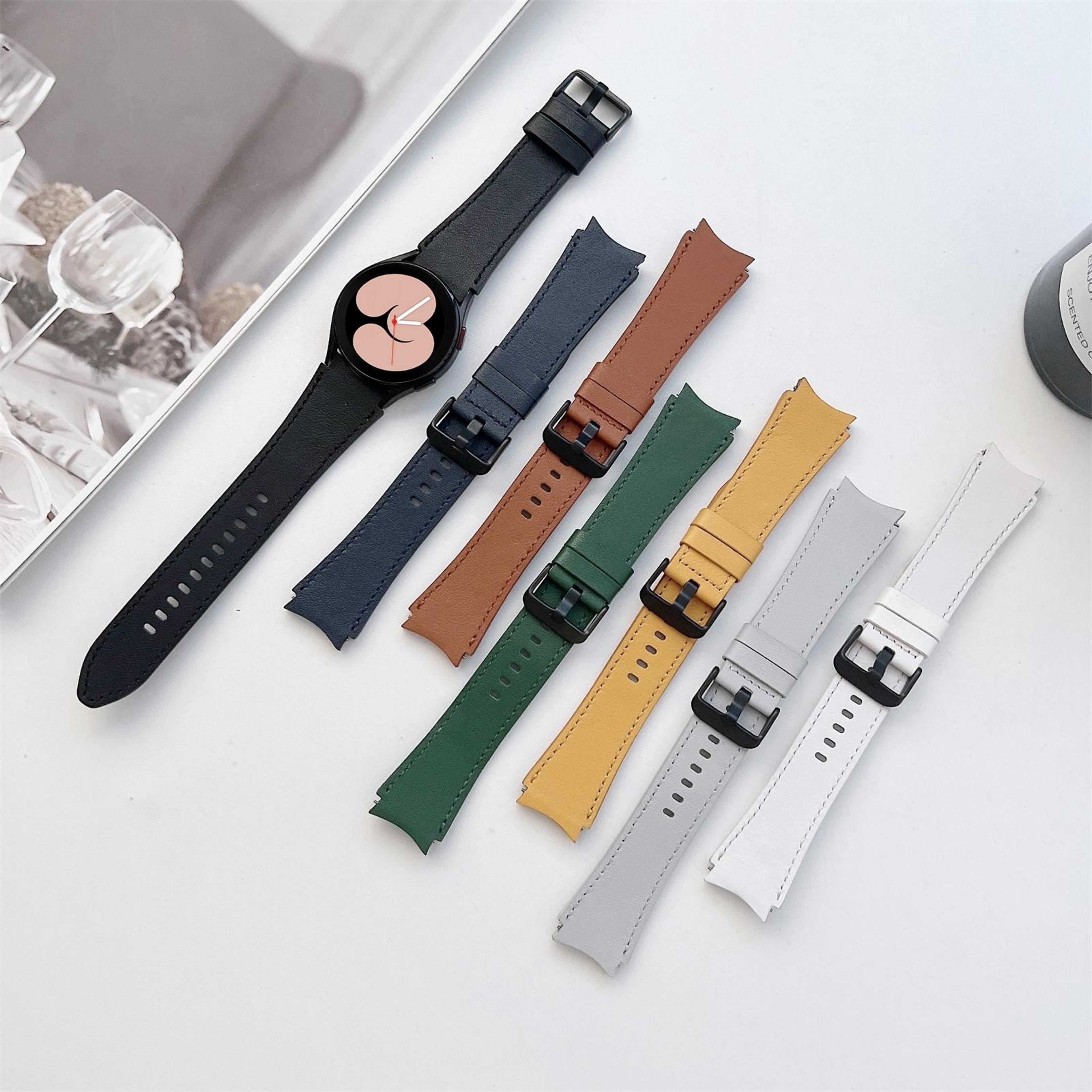Samsung Galaxy Watch4 Leather Strap Double Sided Adjustable Replacement Watch Band 2