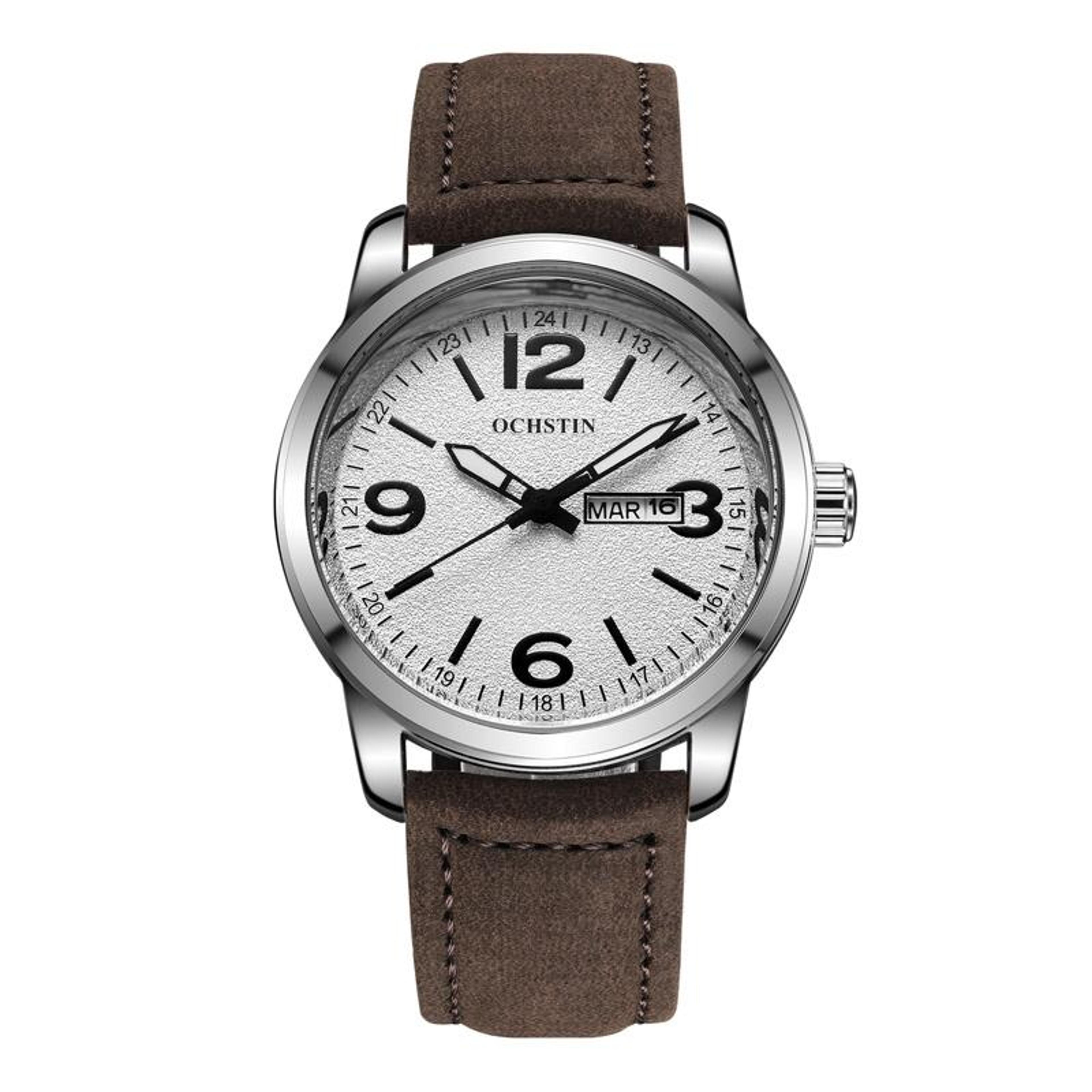 Ochstin 6047B Business Quartz Watch Genuine Leather Watch For Men Waterproof Luminous Analog Wristw 8