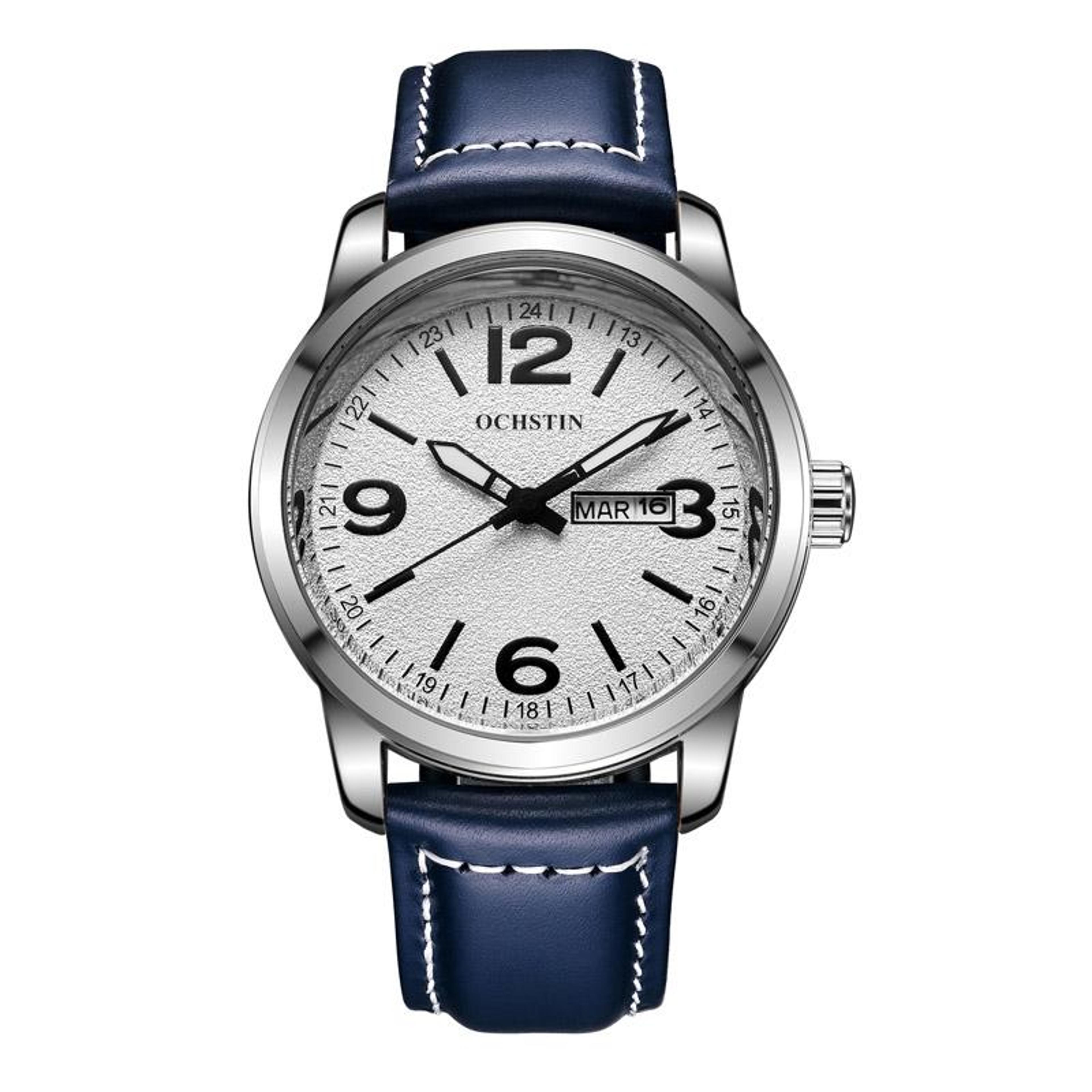 Ochstin 6047B Business Quartz Watch Genuine Leather Watch For Men Waterproof Luminous Analog Wristw 12
