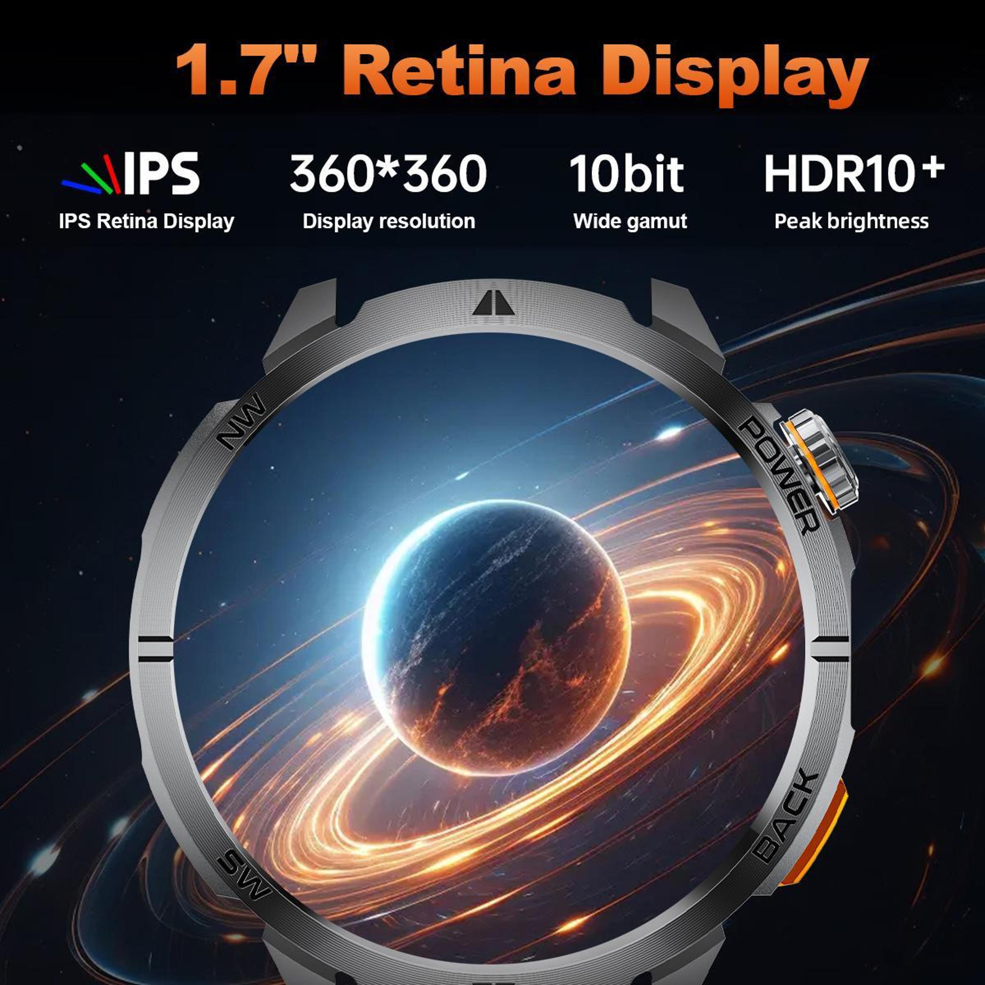 MT68 Outdoor Smart Watch With 17 Inch IPS Display 1000mAh Battery Bluetooth Calling Flashlight 11