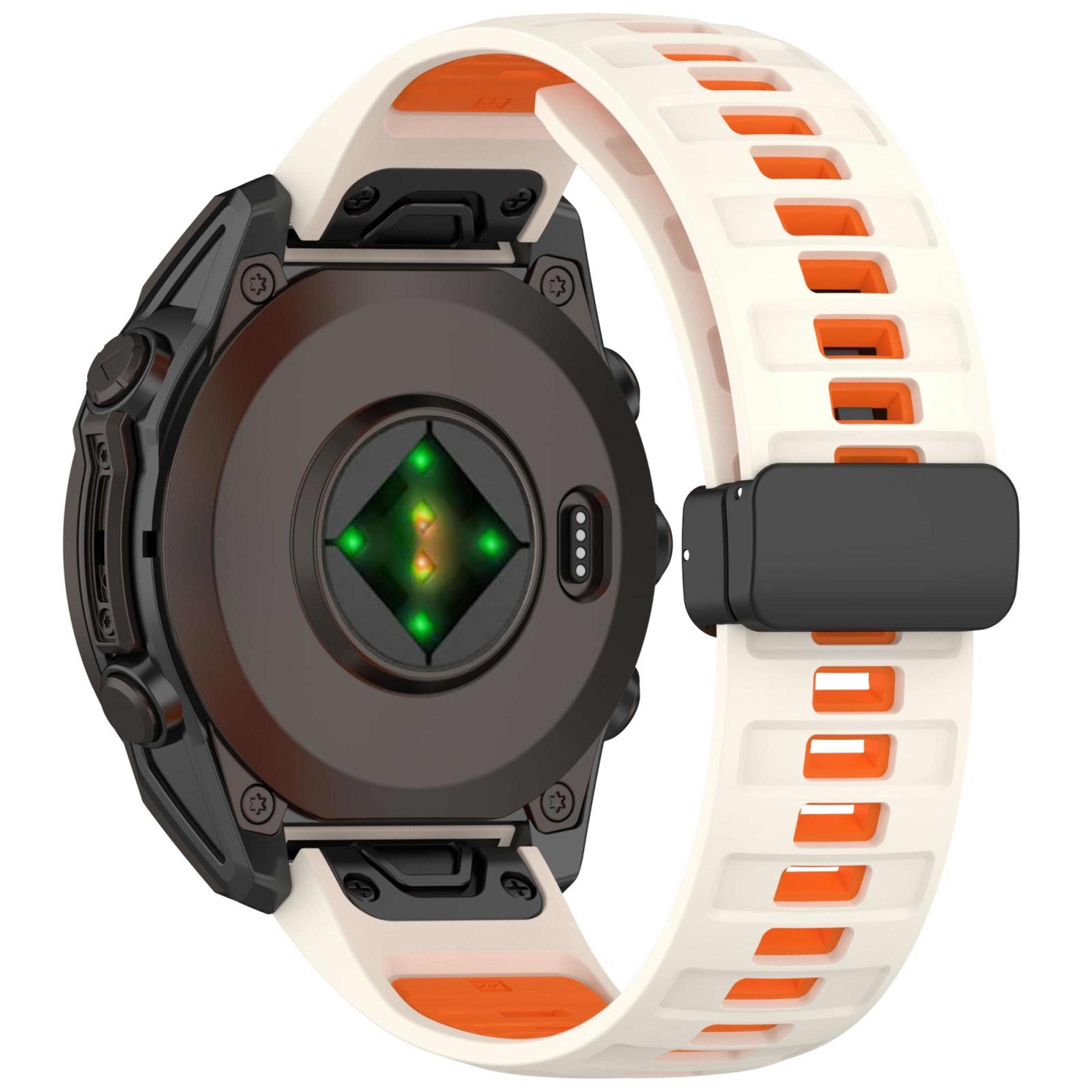 Garmin Fenix 8 AMOLED 47mm Magnetic Silicone Watch Band Two Color Quick Release Replacement Strap 2