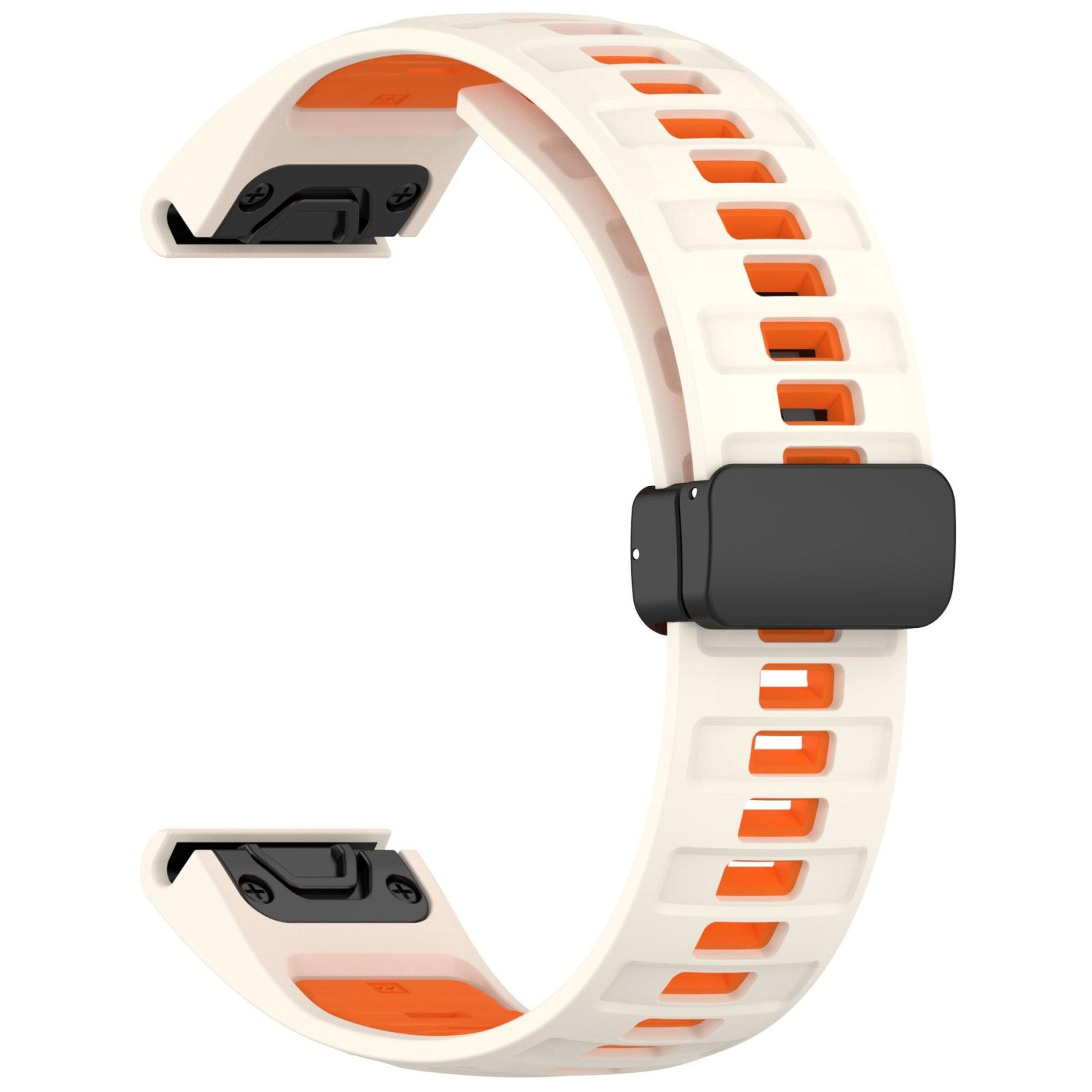 Garmin Fenix 8 AMOLED 47mm Magnetic Silicone Watch Band Two Color Quick Release Replacement Strap 4