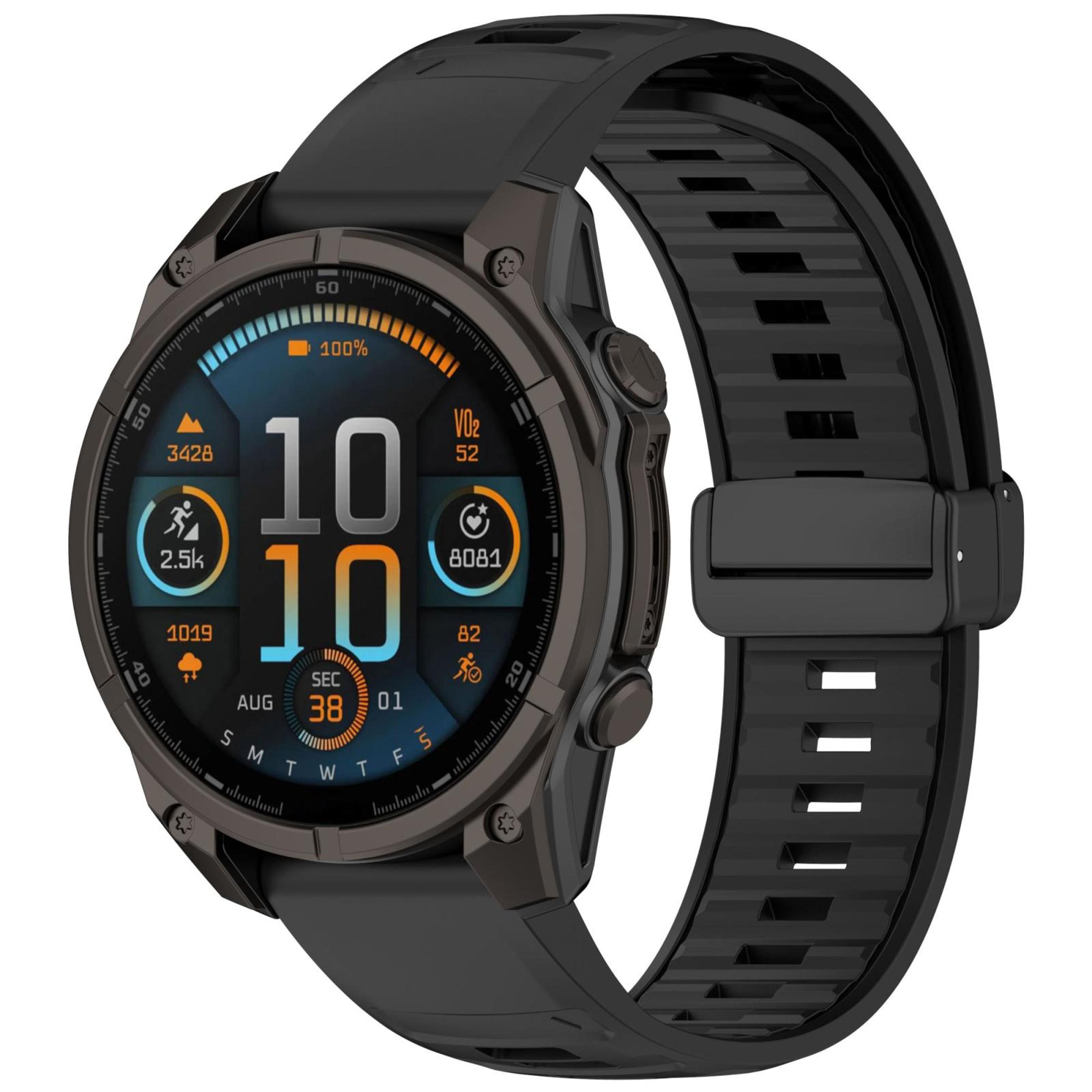 Garmin Fenix 8 AMOLED 47mm Magnetic Silicone Watch Band Two Color Quick Release Replacement Strap 15