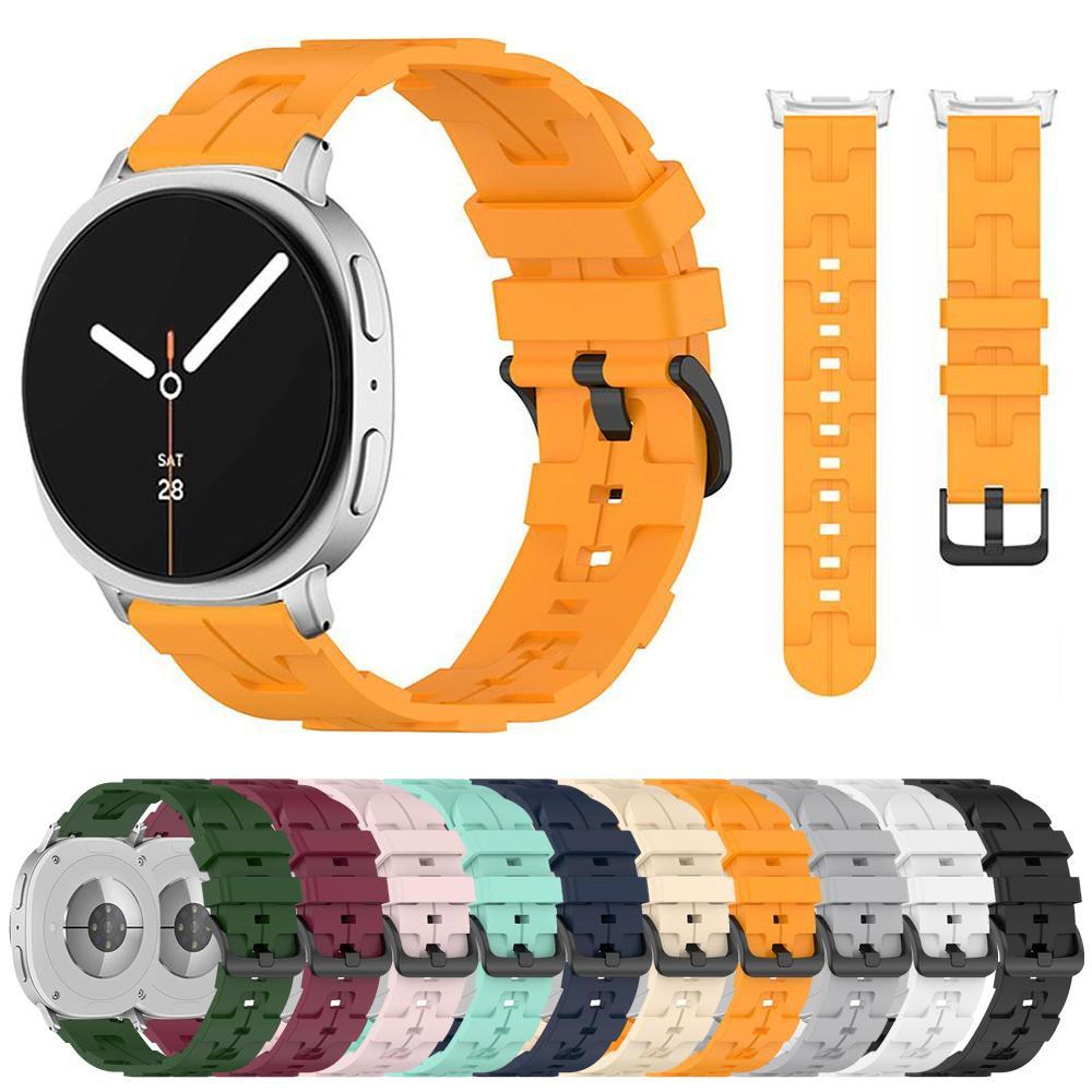 Samsung Galaxy Watch8 Classic Silicone Watch Band Adjustable Sport Watch Strap 5