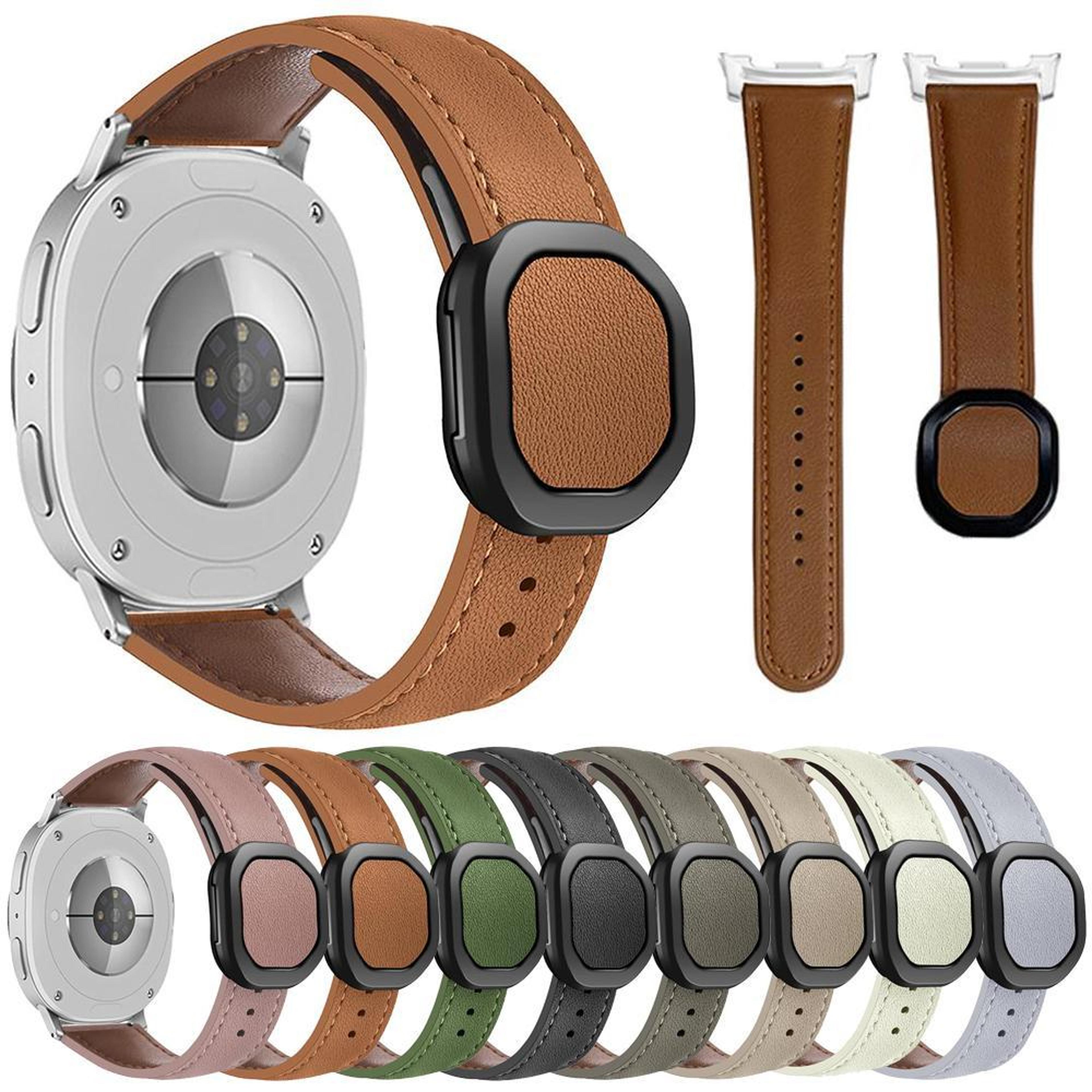 Samsung Galaxy Watch8 Classic Leather Watch Band With Magnetic Fold Buckle Adjustable Replacement S 2