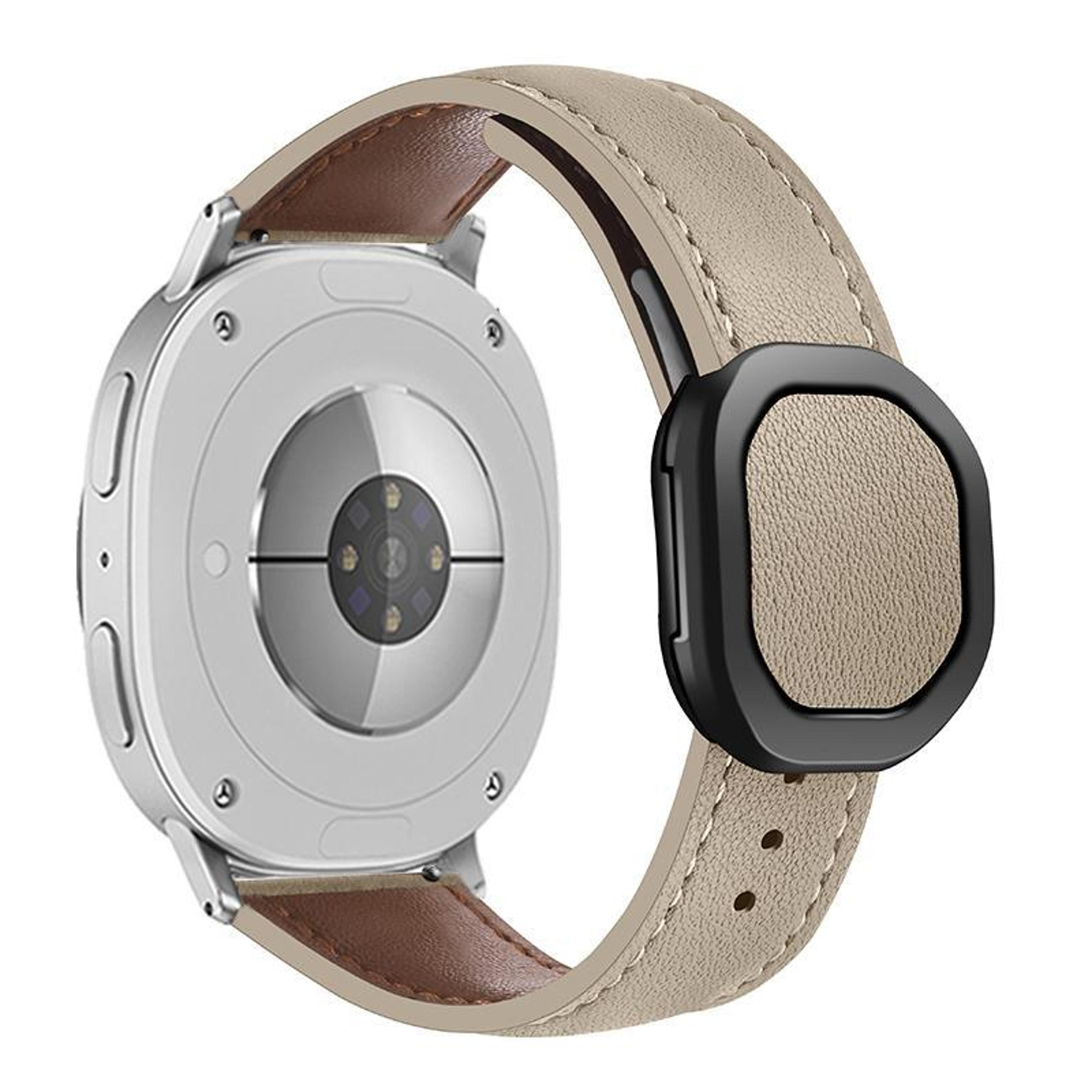 Samsung Galaxy Watch8 Classic Leather Watch Band With Magnetic Fold Buckle Adjustable Replacement S 1