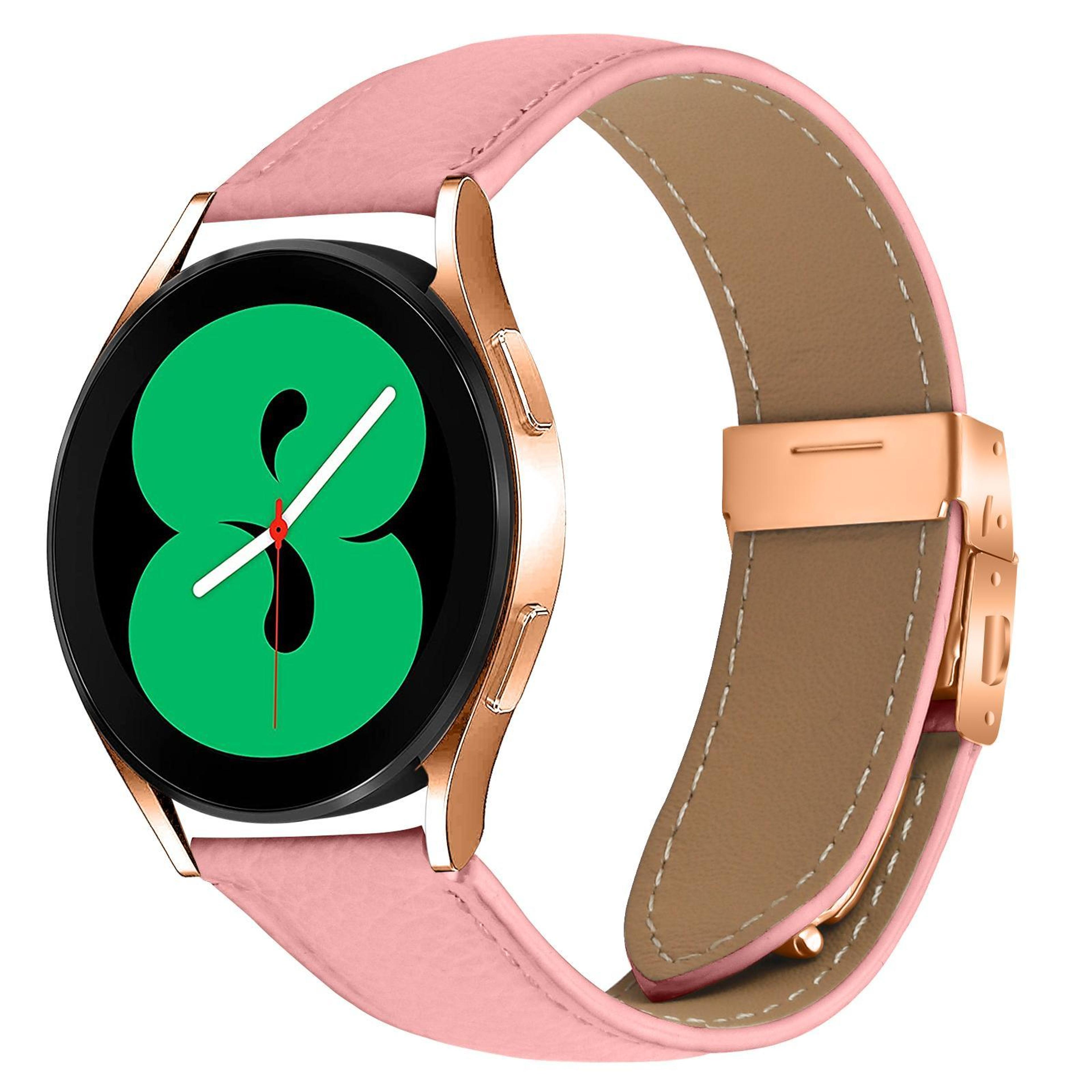 Leather Watch Band Lychee Texture Rose Gold Buckle Replacement Watch Strap 3