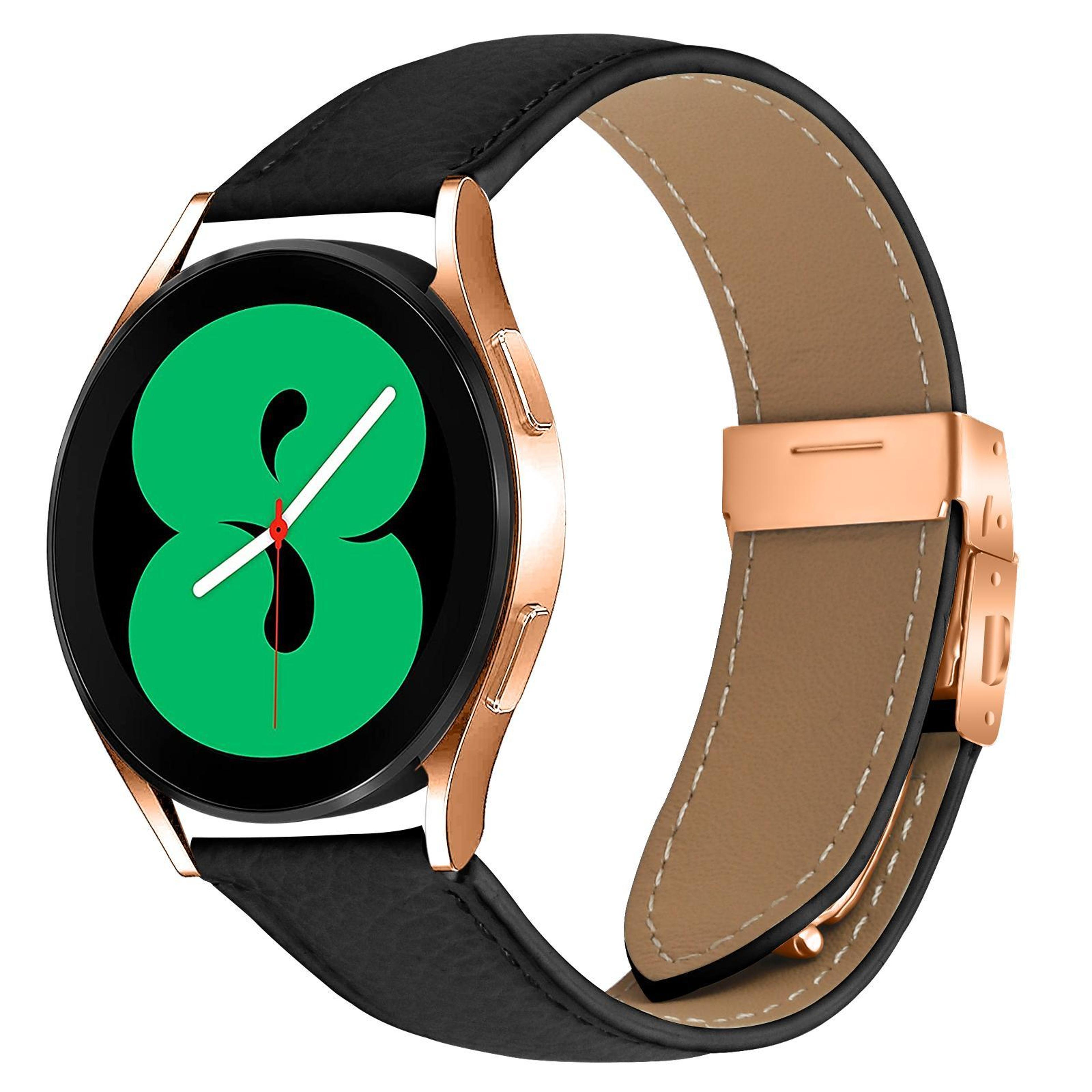 Leather Watch Band Lychee Texture Rose Gold Buckle Replacement Watch Strap 5