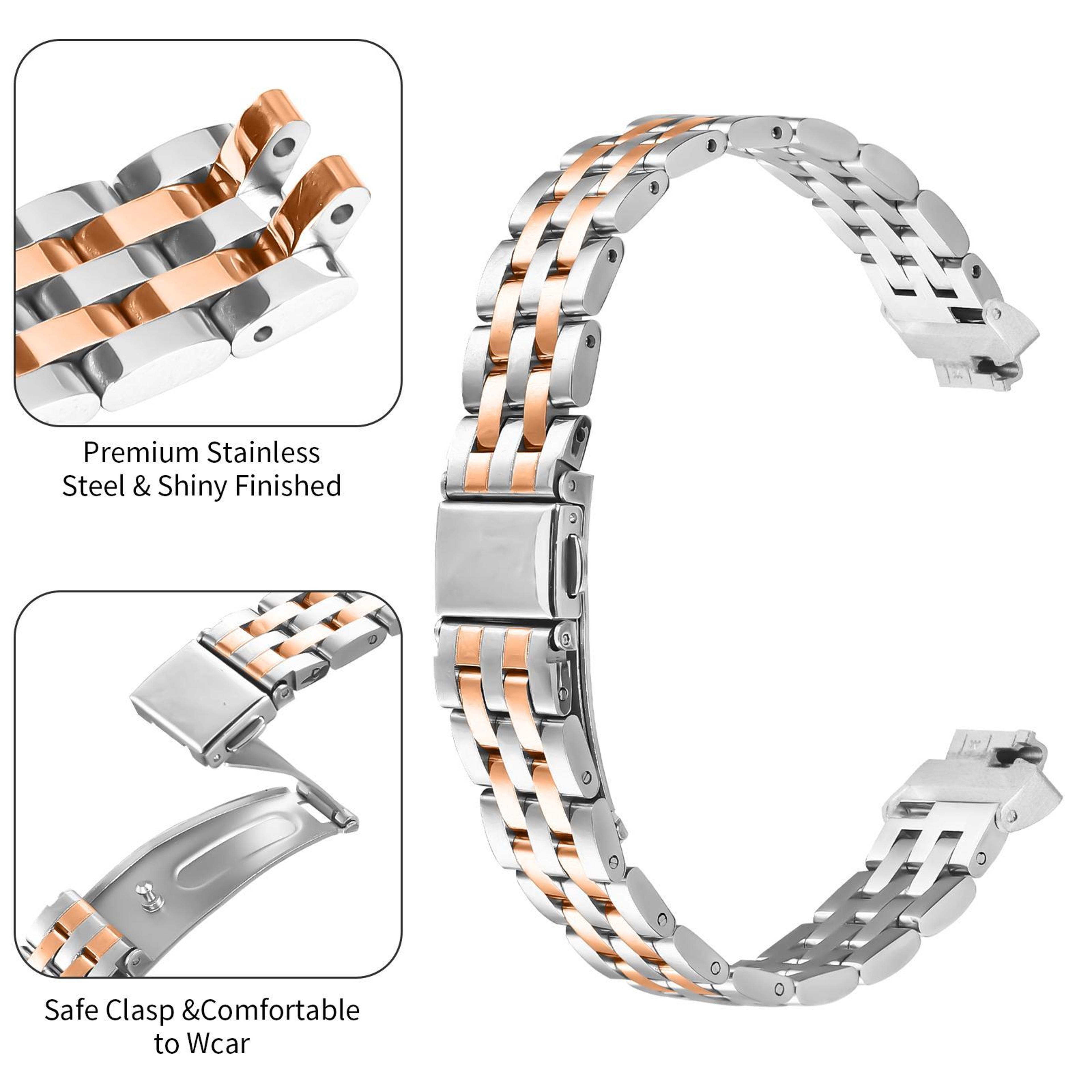 Fitbit Inspire 2 Band Stainless Steel Five Bead Metal Watch Band For Fitbit Inspire 1 Inspire 2 6