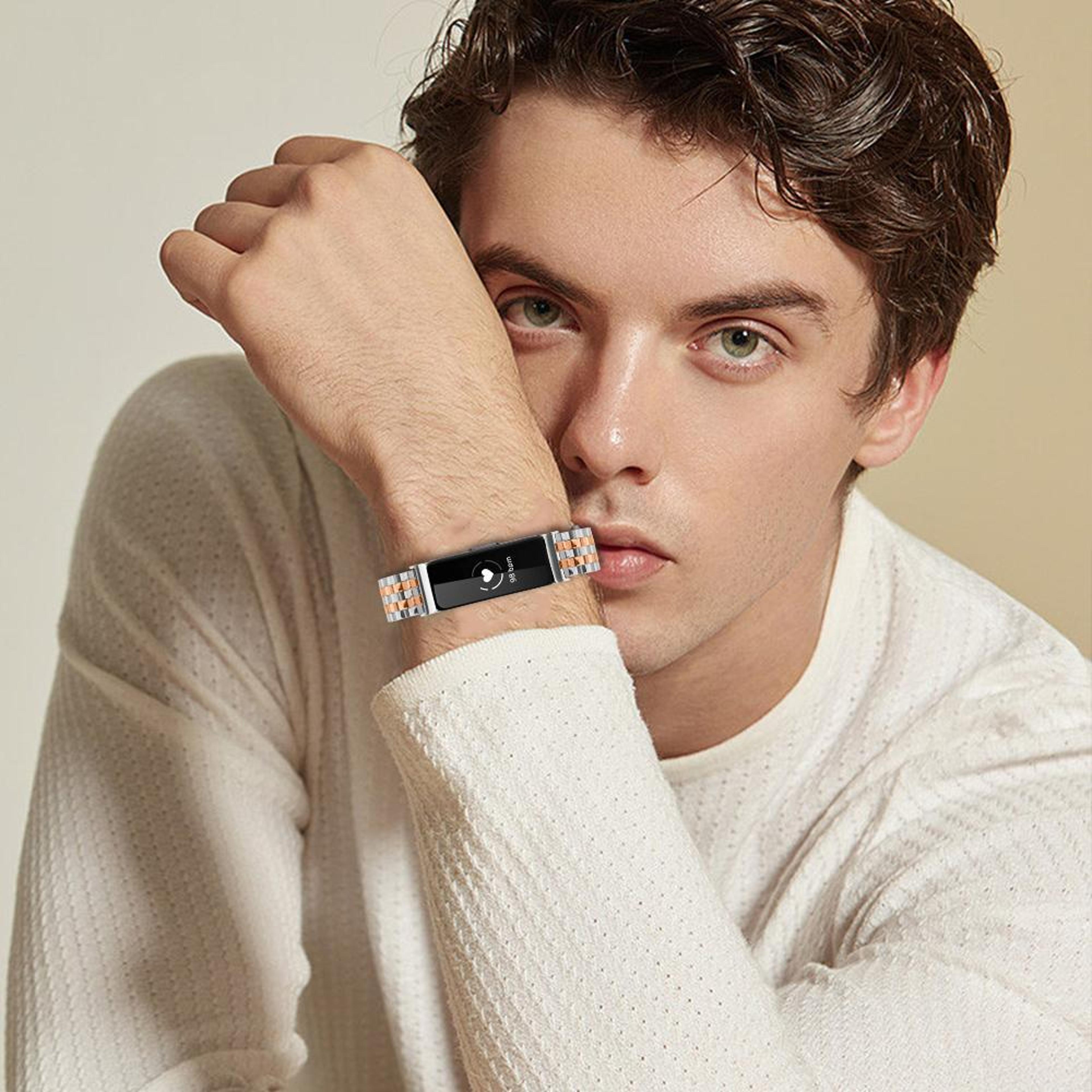 Fitbit Inspire 2 Band Stainless Steel Five Bead Metal Watch Band For Fitbit Inspire 1 Inspire 2 3