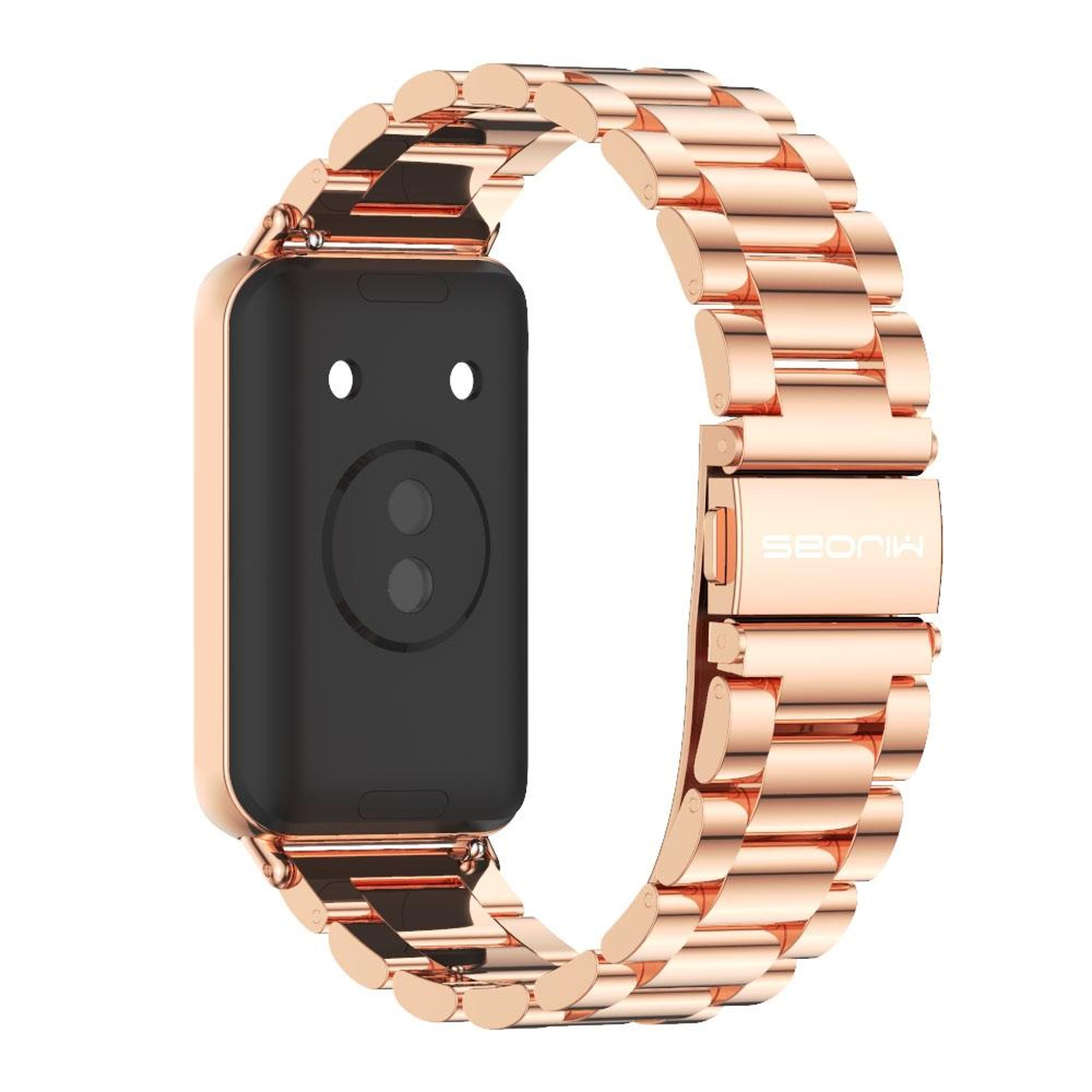 MIJOBS Honor Band 10 Strap Stainless Steel Three Bead Metal Watch Band For Honor Band 10 9 2