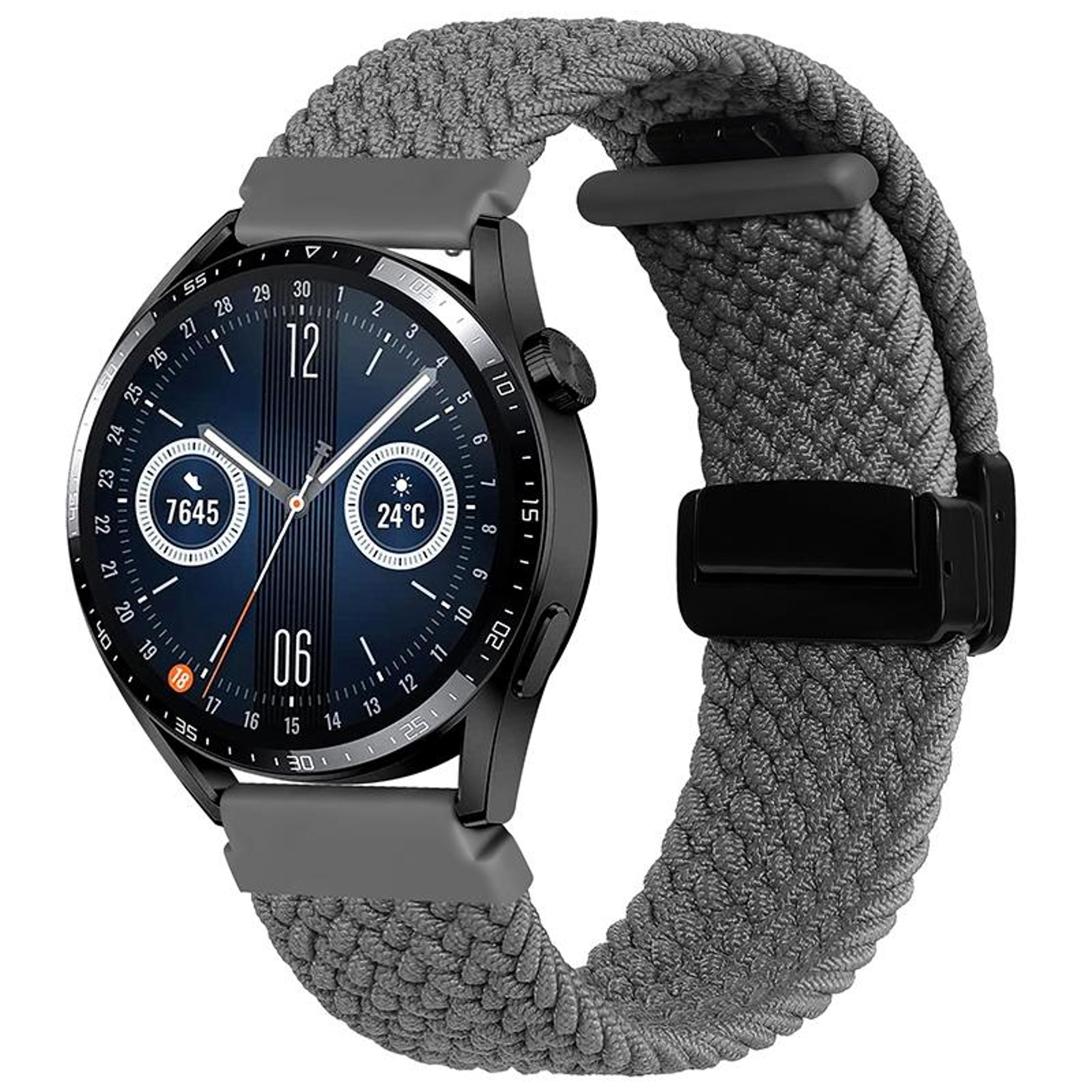 Garmin VivoMove Trend Luxe Style Woven Watch Band With Magnetic Clasp Nylon Replacement Strap 4