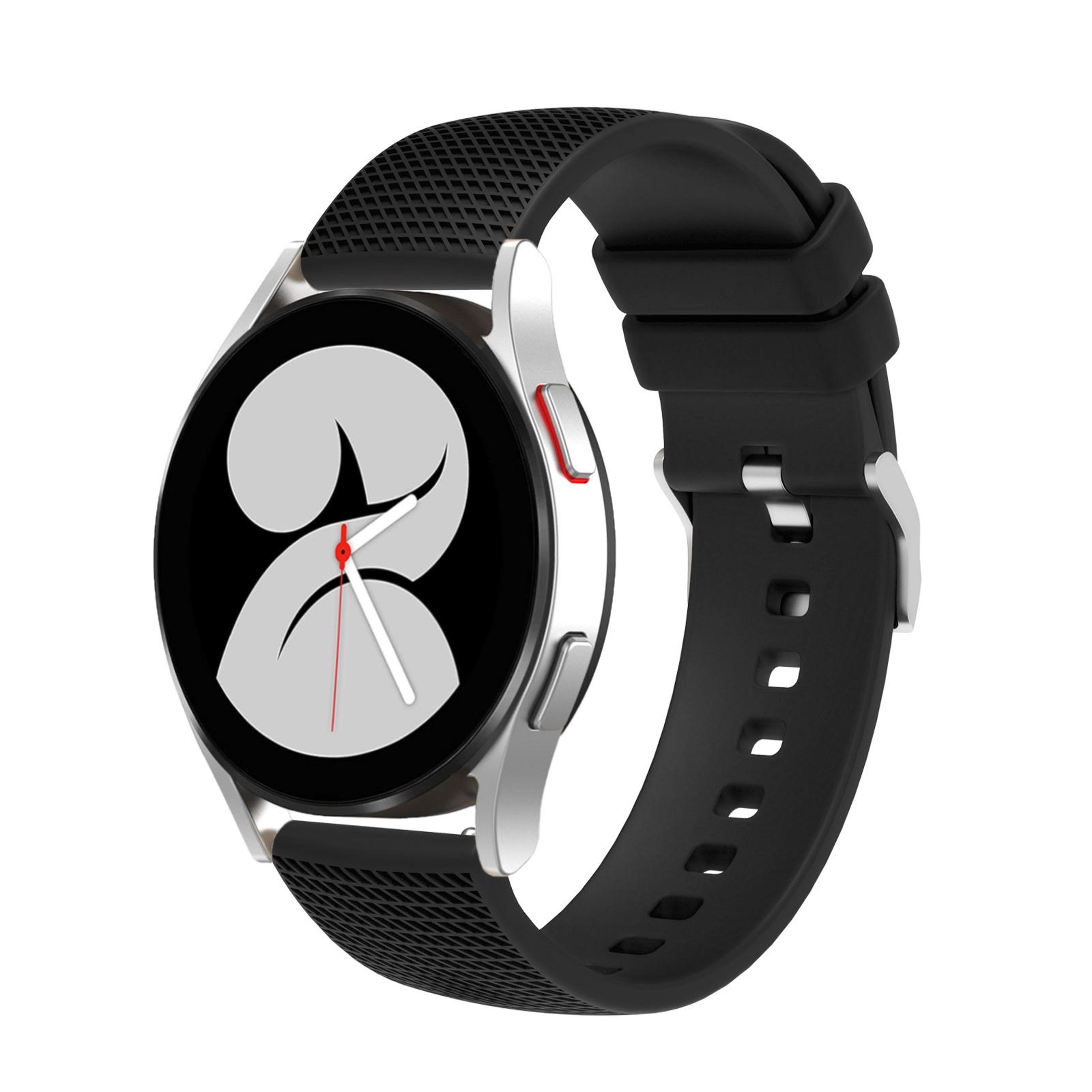 Samsung Galaxy Watch5 40mm 44mm Watch5 Pro Silicone Watch Band With Pockmarked Texture And Silver B 3