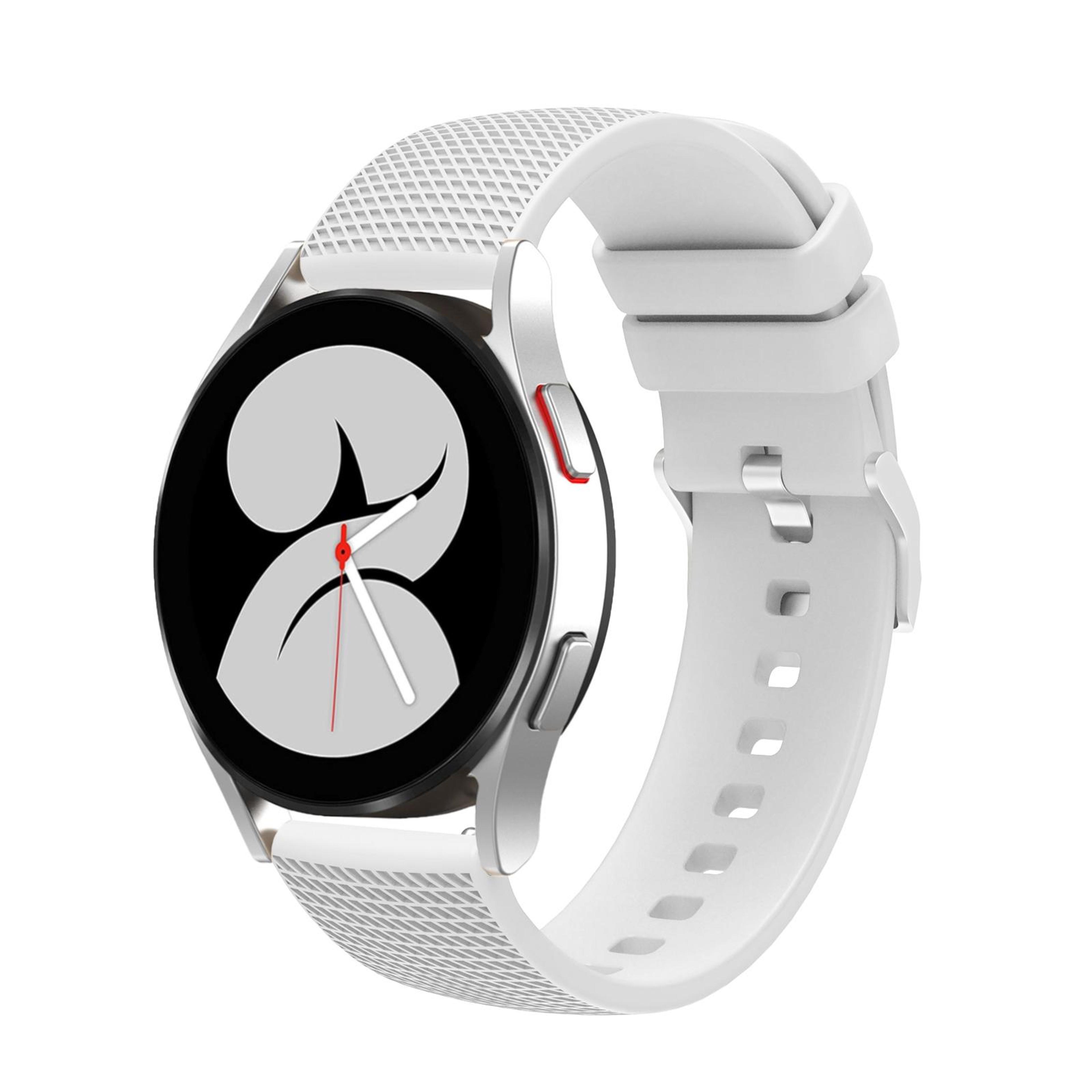 Samsung Galaxy Watch5 40mm 44mm Watch5 Pro Silicone Watch Band With Pockmarked Texture And Silver B 8