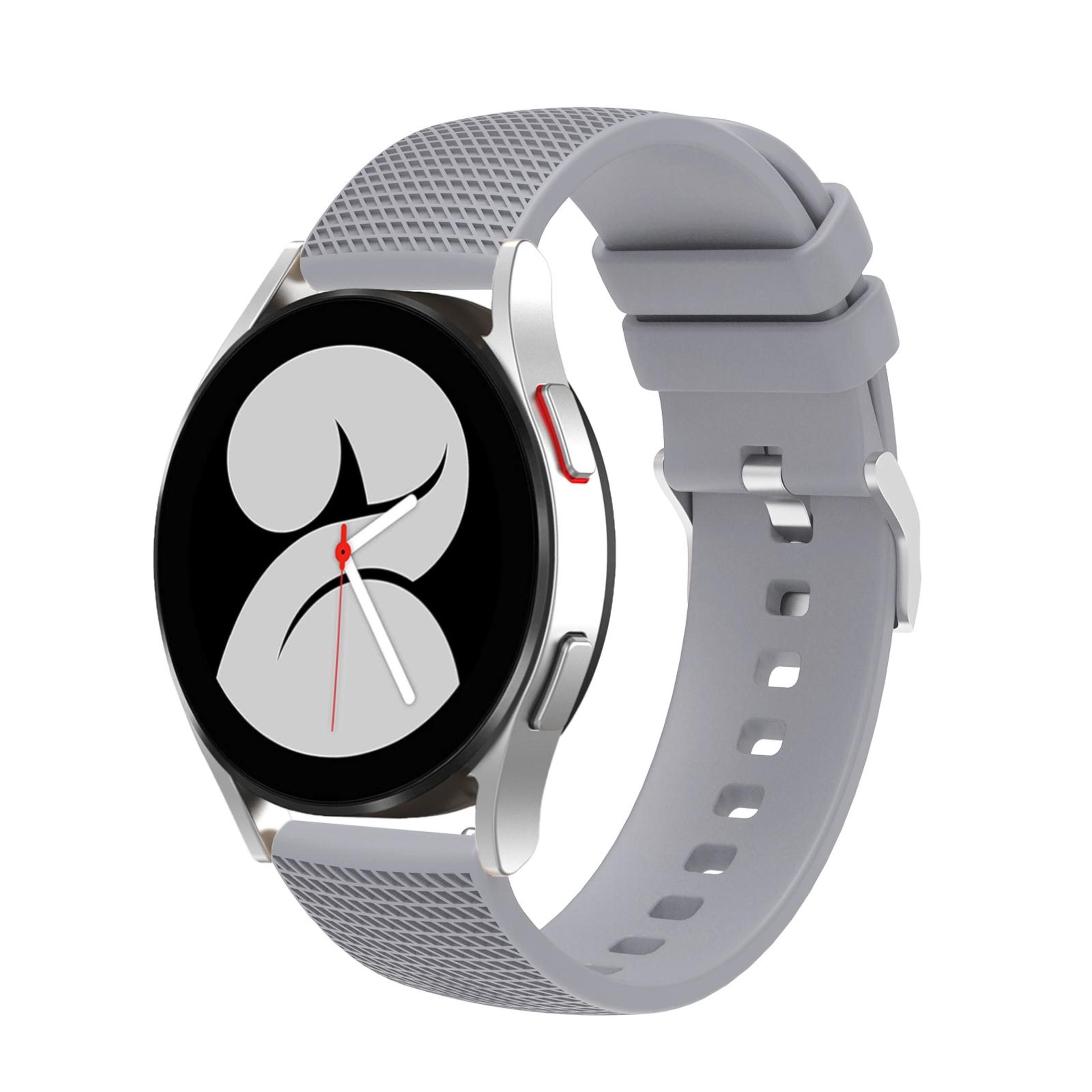 Samsung Galaxy Watch5 40mm 44mm Watch5 Pro Silicone Watch Band With Pockmarked Texture And Silver B 4