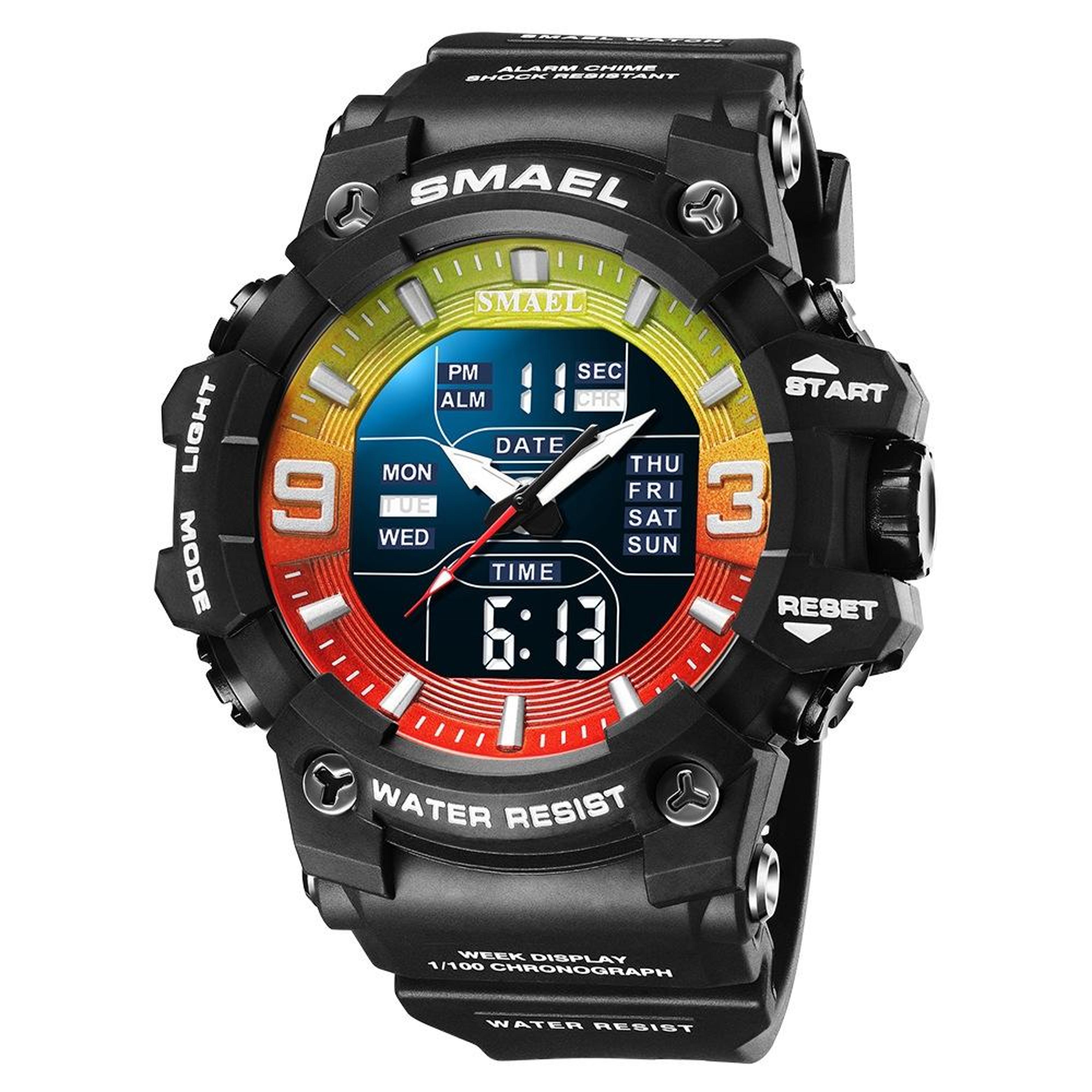 SMAEL 8049 Waterproof Sports Watch Mens Digital Analog Watch With LED Night Light And Stopwatch 6