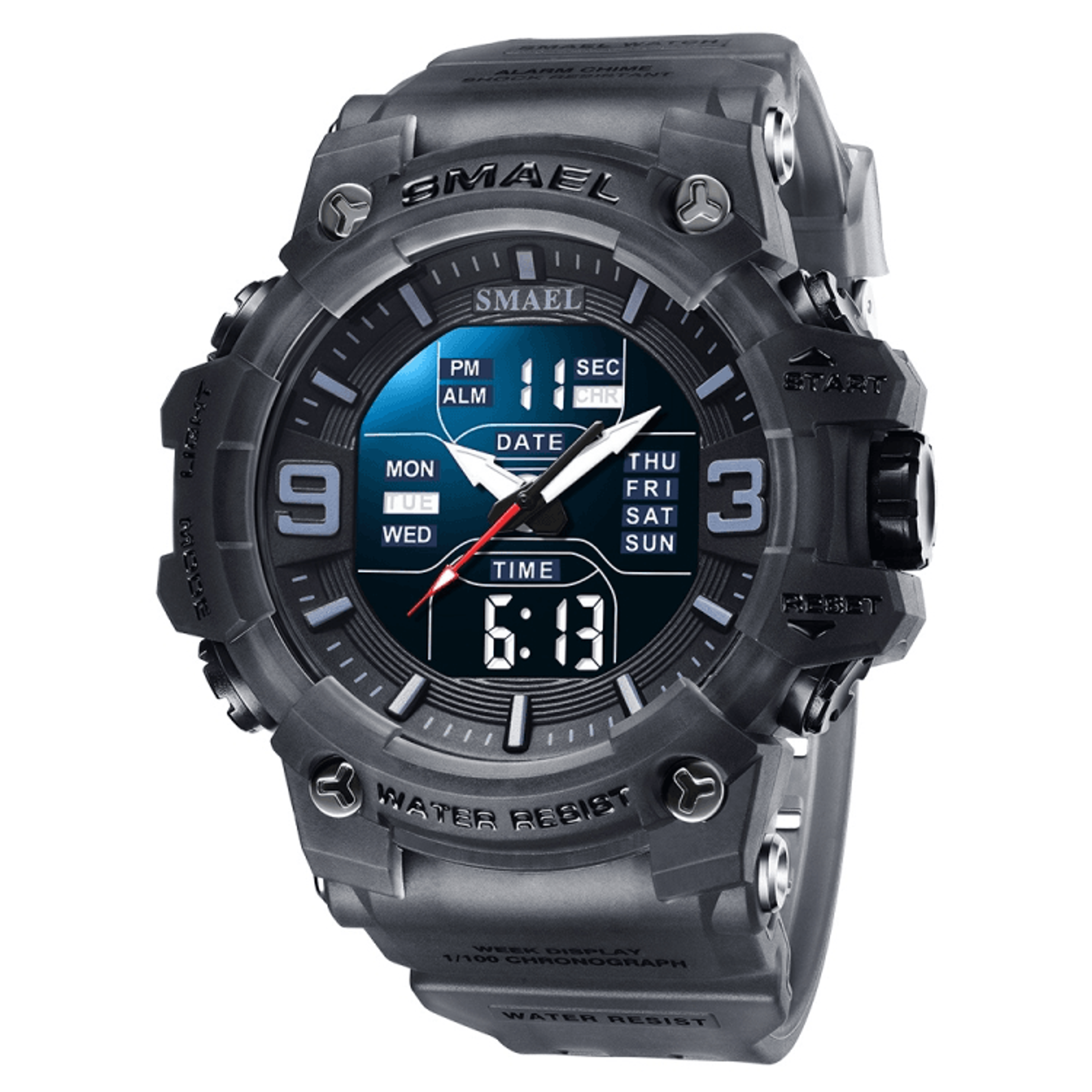 SMAEL 8049 Waterproof Sports Watch Mens Digital Analog Watch With LED Night Light And Stopwatch 7