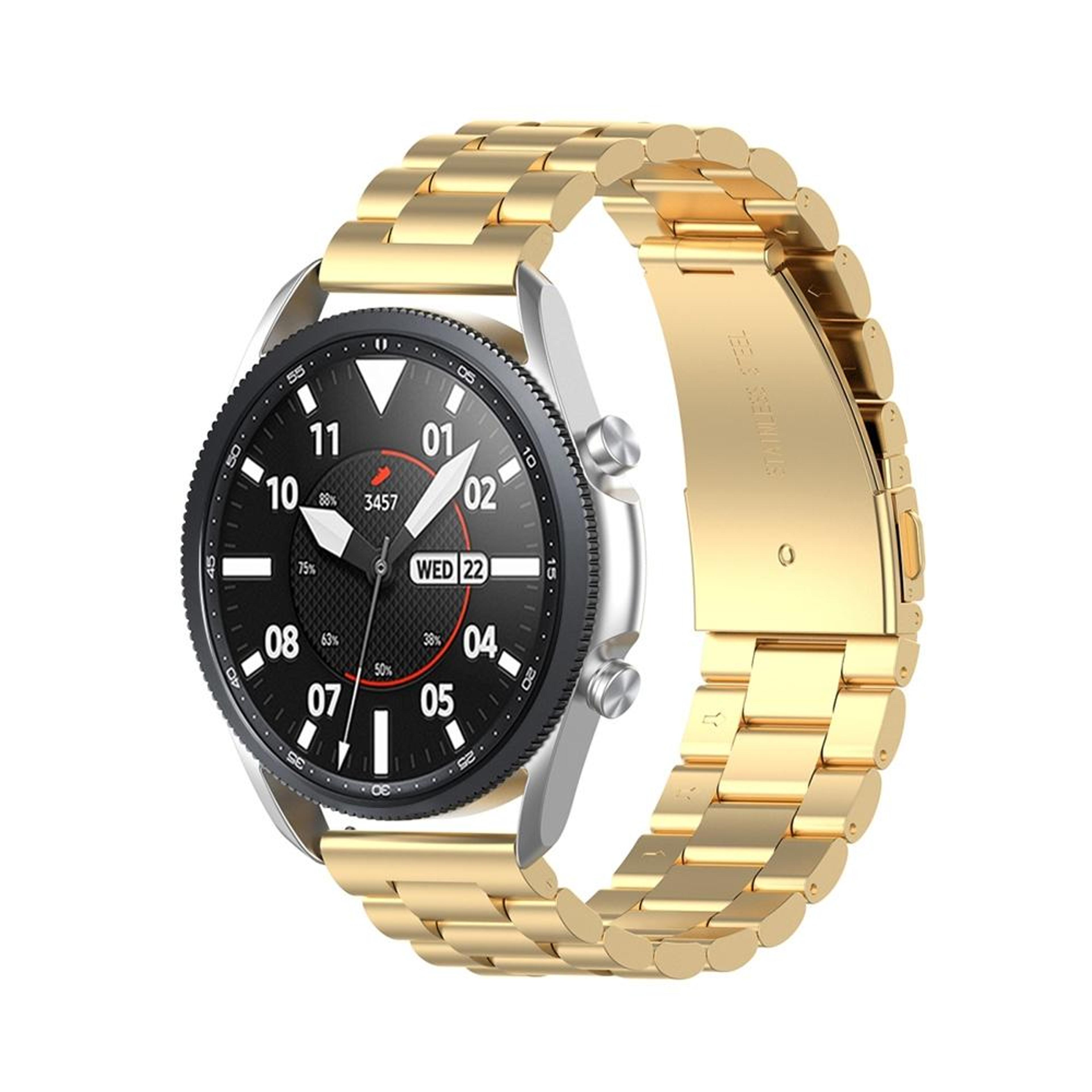 Galaxy Watch 3 45mm Stainless Steel Watch Band 22mm Three Bead Metal Replacement Strap With Screwdr 4