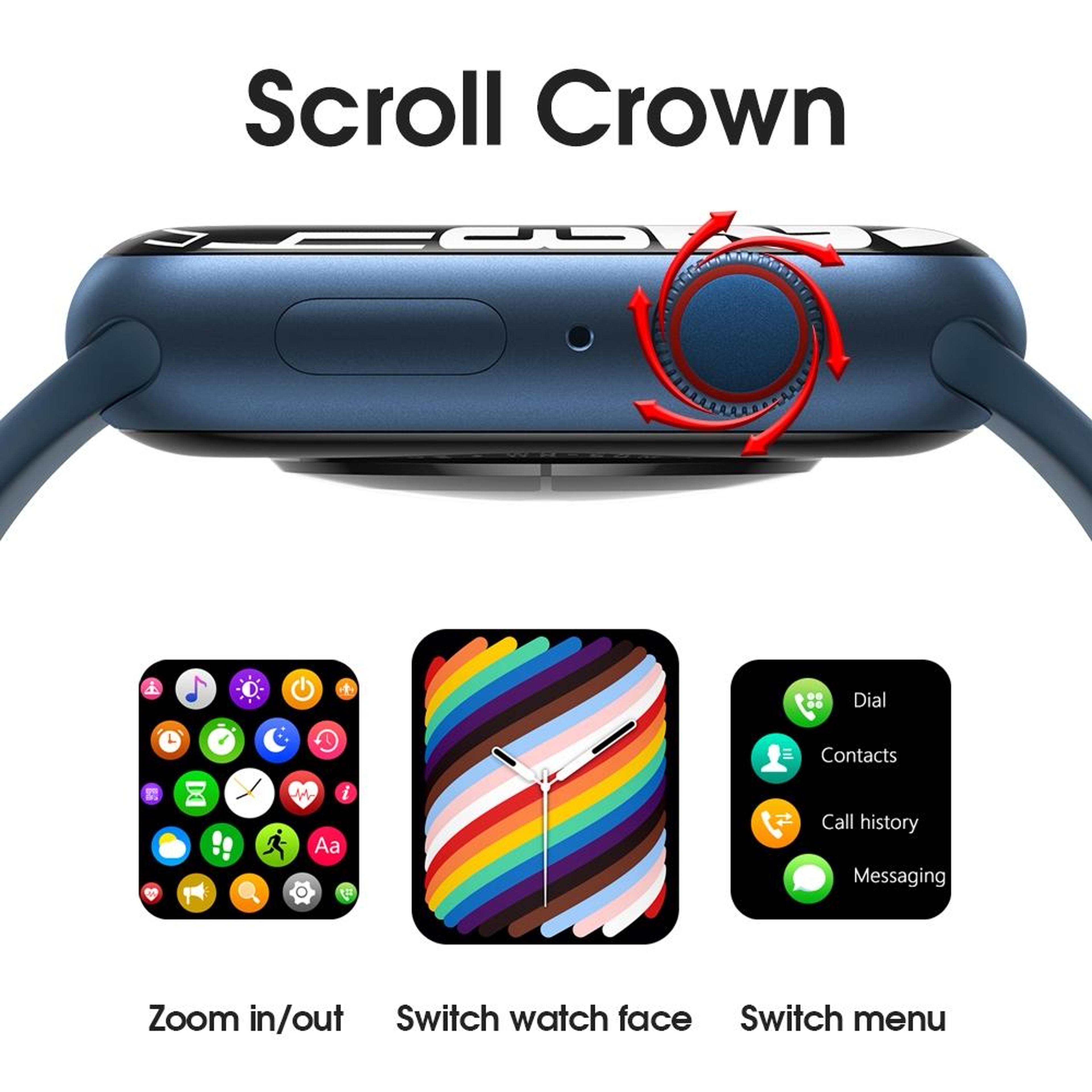W38 19 Inch Smart Watch With Bluetooth Calling IP68 Waterproof Fitness Tracker Heart Rate Monitor 4