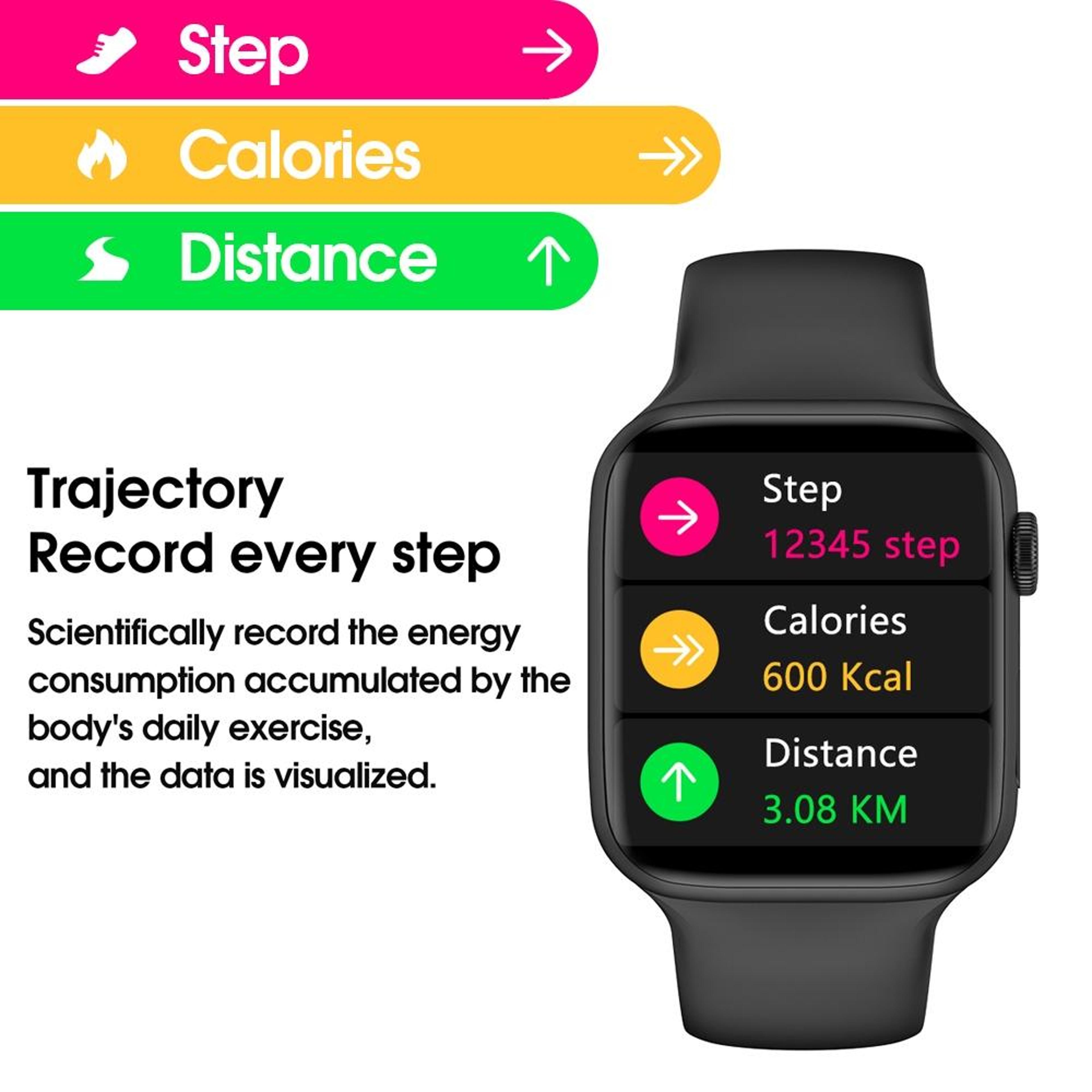 W38 19 Inch Smart Watch With Bluetooth Calling IP68 Waterproof Fitness Tracker Heart Rate Monitor 9