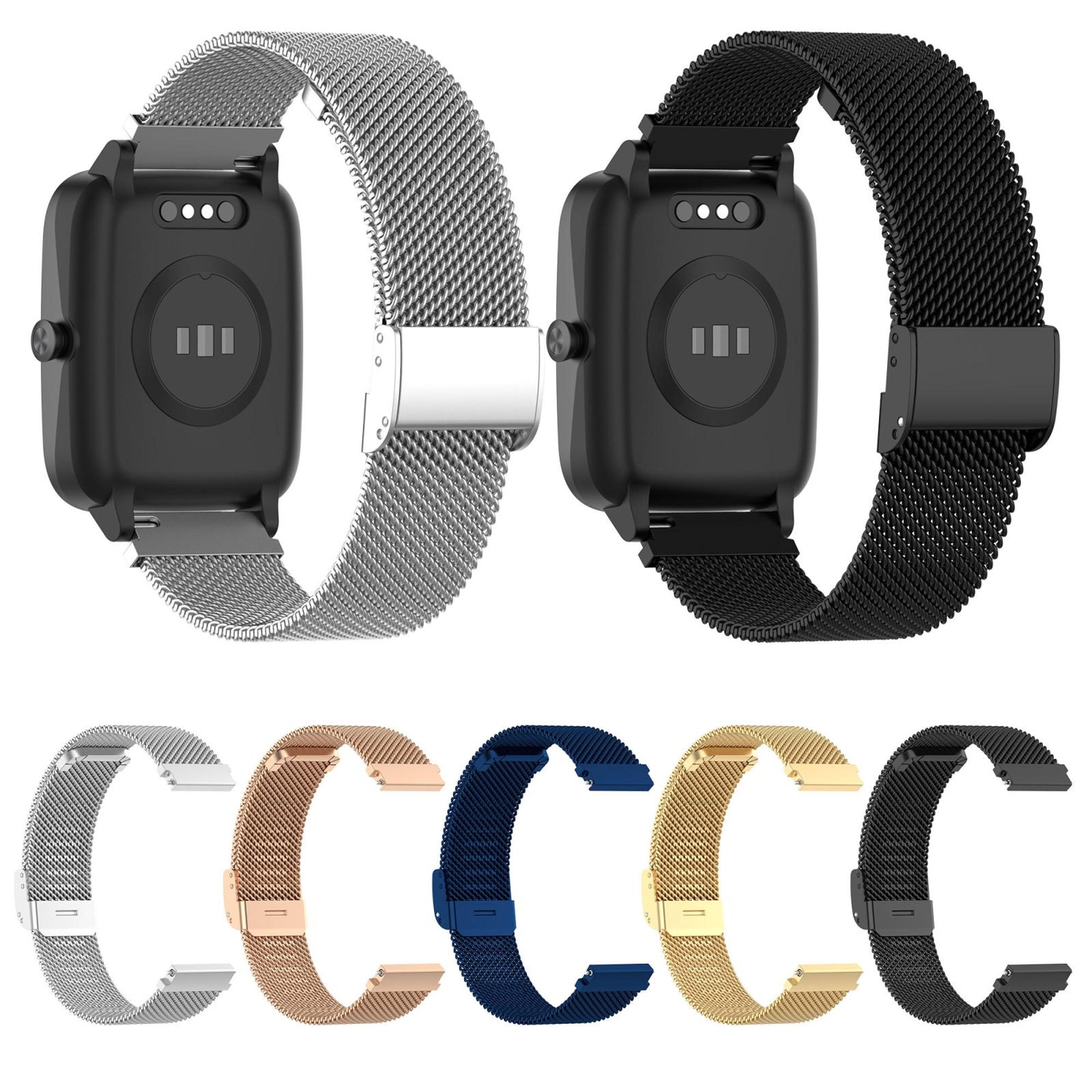 Stainless Steel Mesh Watch Band Snap Fit Replacement Watch Strap For Smartwatches 7