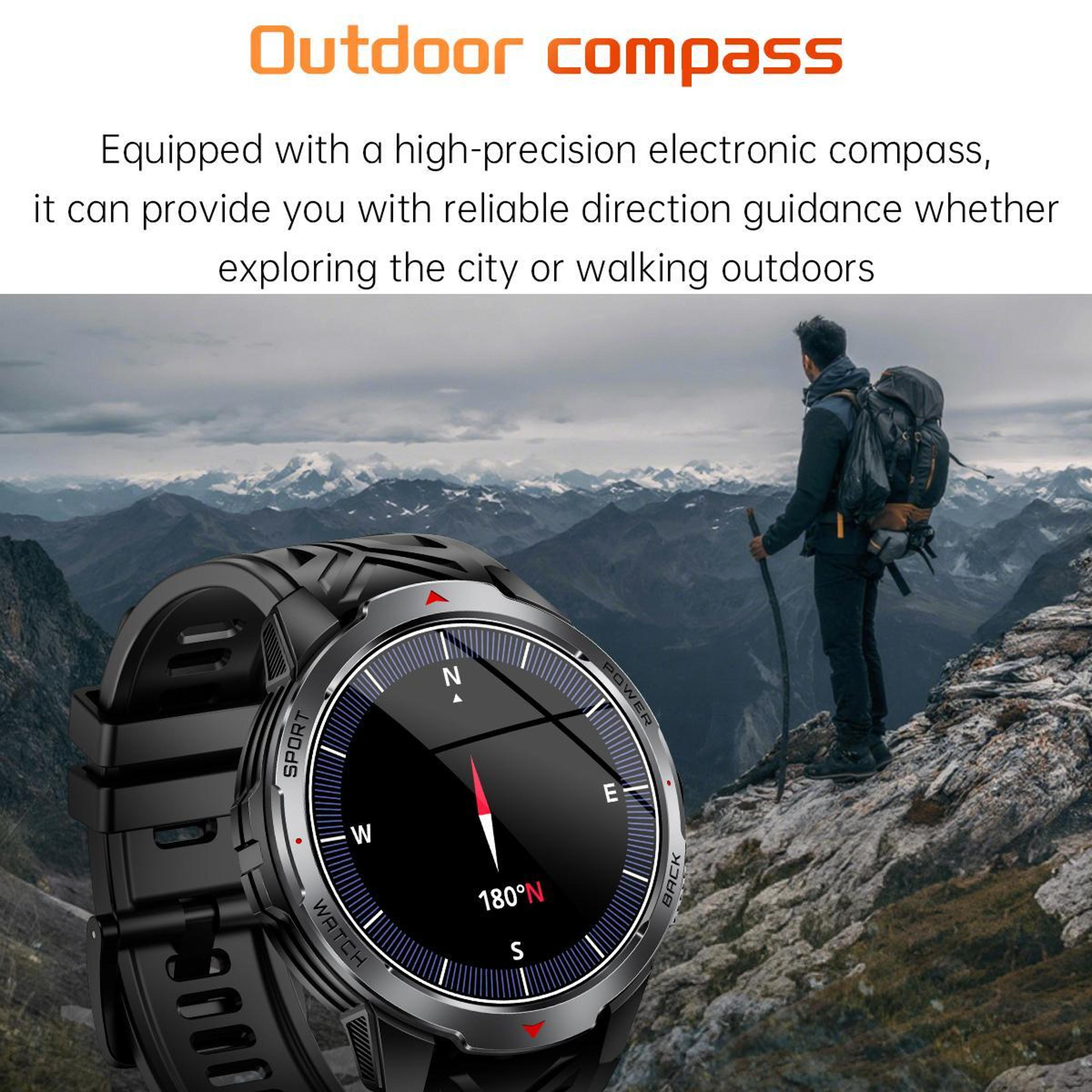 KT88 Outdoor Smart Watch 17 Inch TFT Display 3ATM Waterproof Fitness Tracker With Flashlight 6