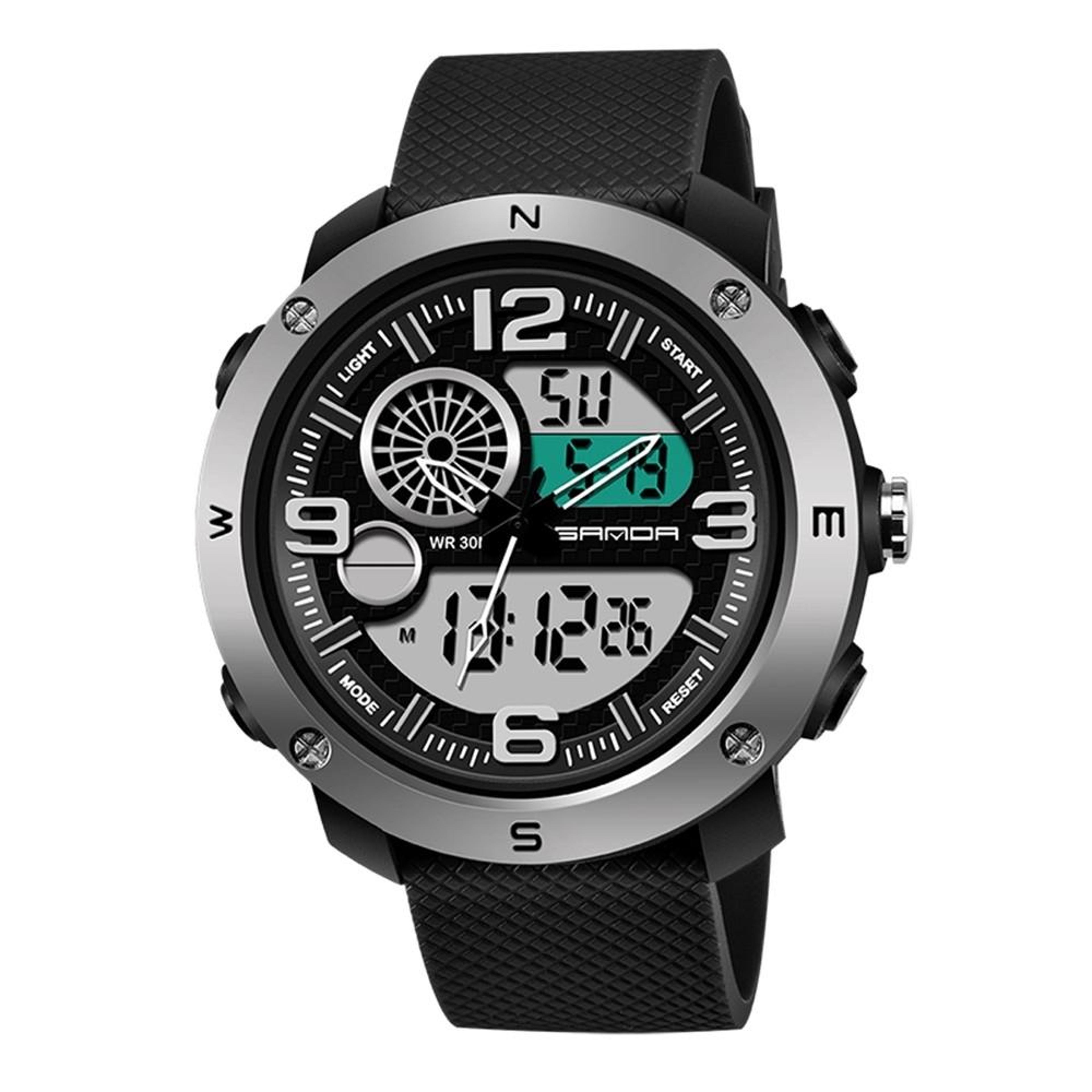 SANDA 762 Digital Sports Watch For Men Waterproof LED Night Light Multifunction Wrist Watch 8