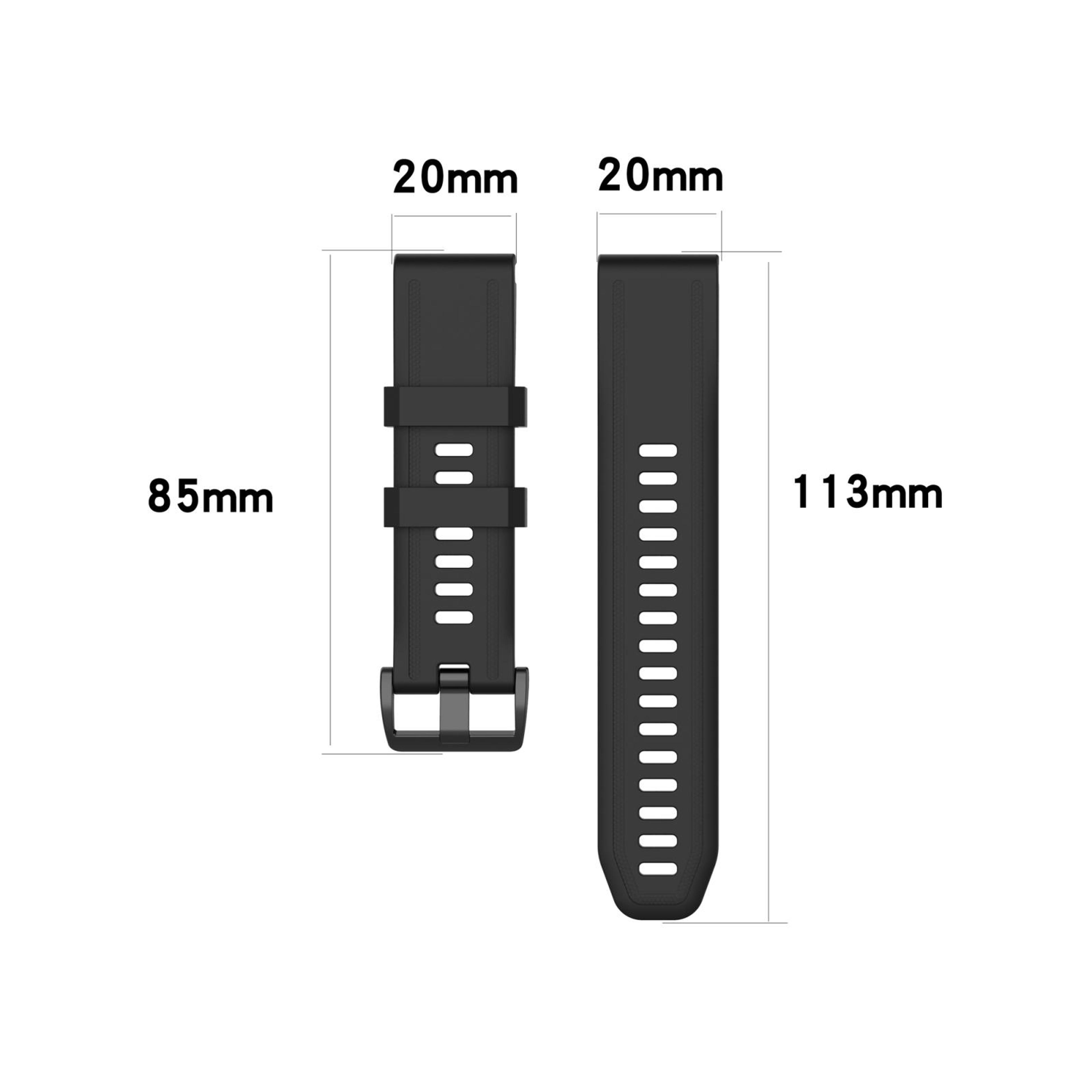 Garmin Fenix 7S 20mm Silicone Watch Band Quick Release Soft Waterproof Replacement Strap 8