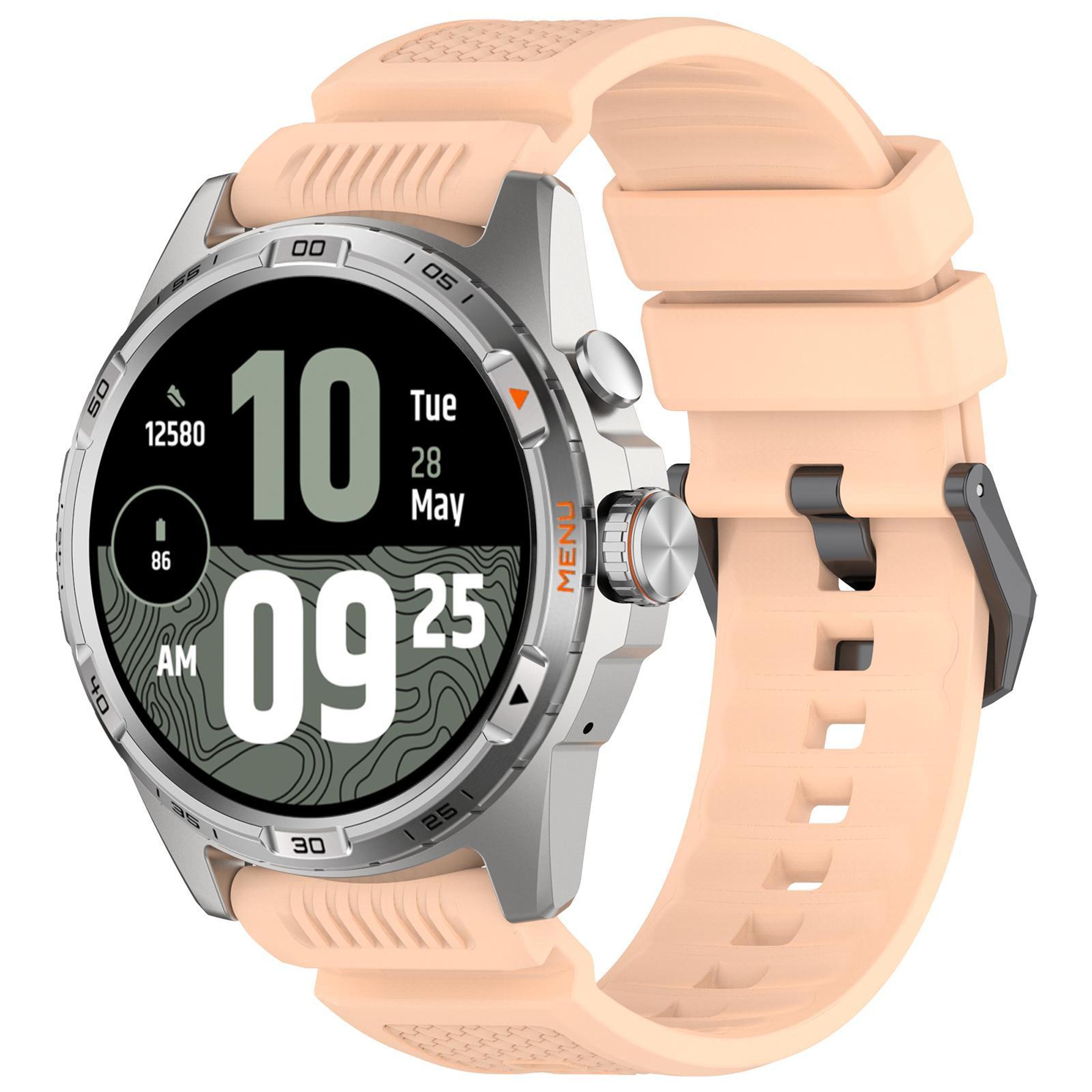 ticwatch atlas pro 5 enduro silicone watch band with black steel buckle adjustable replacement strap