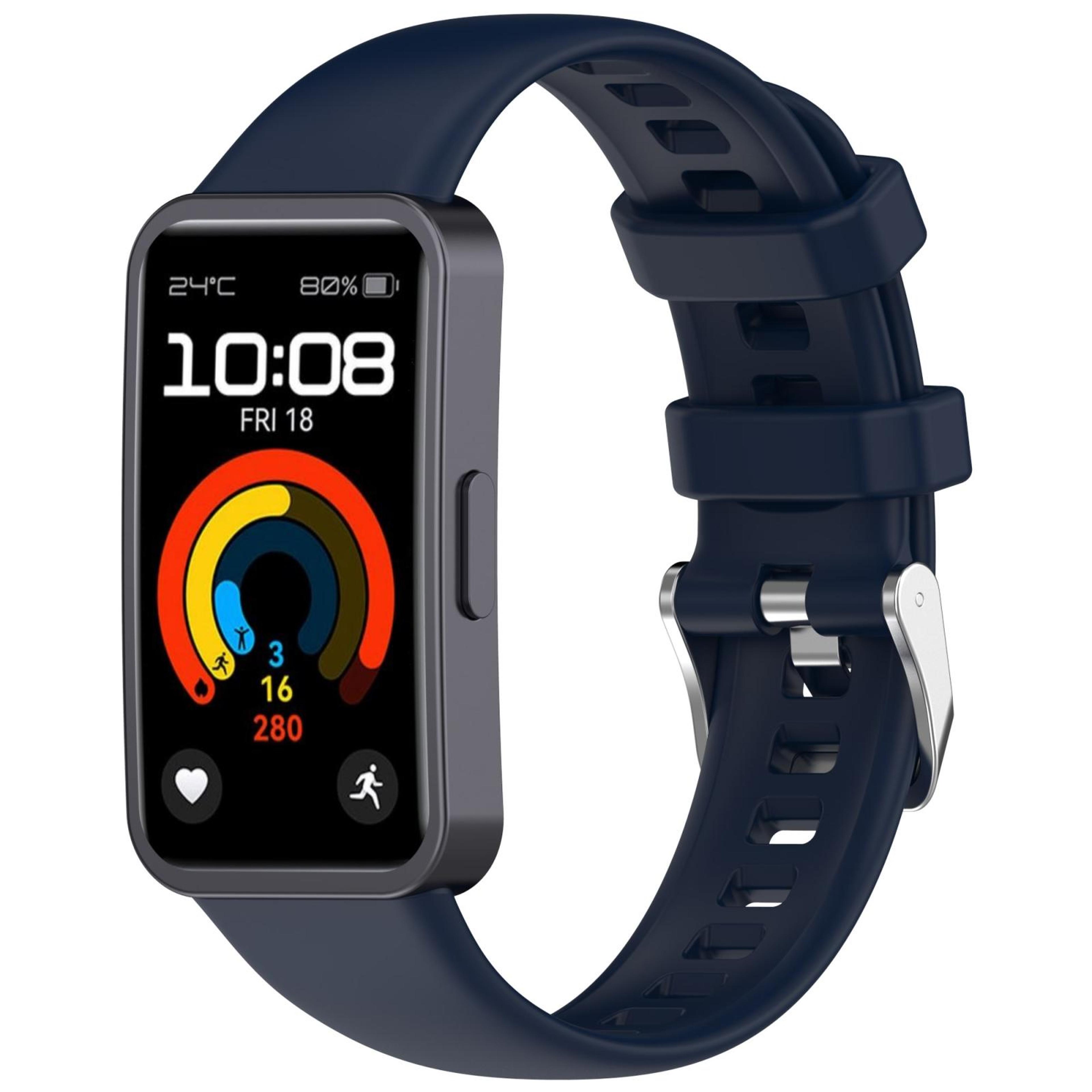 Huawei Band 10 9 8 Silicone Watch Band Soft Replacement Strap With Silver Buckle 18