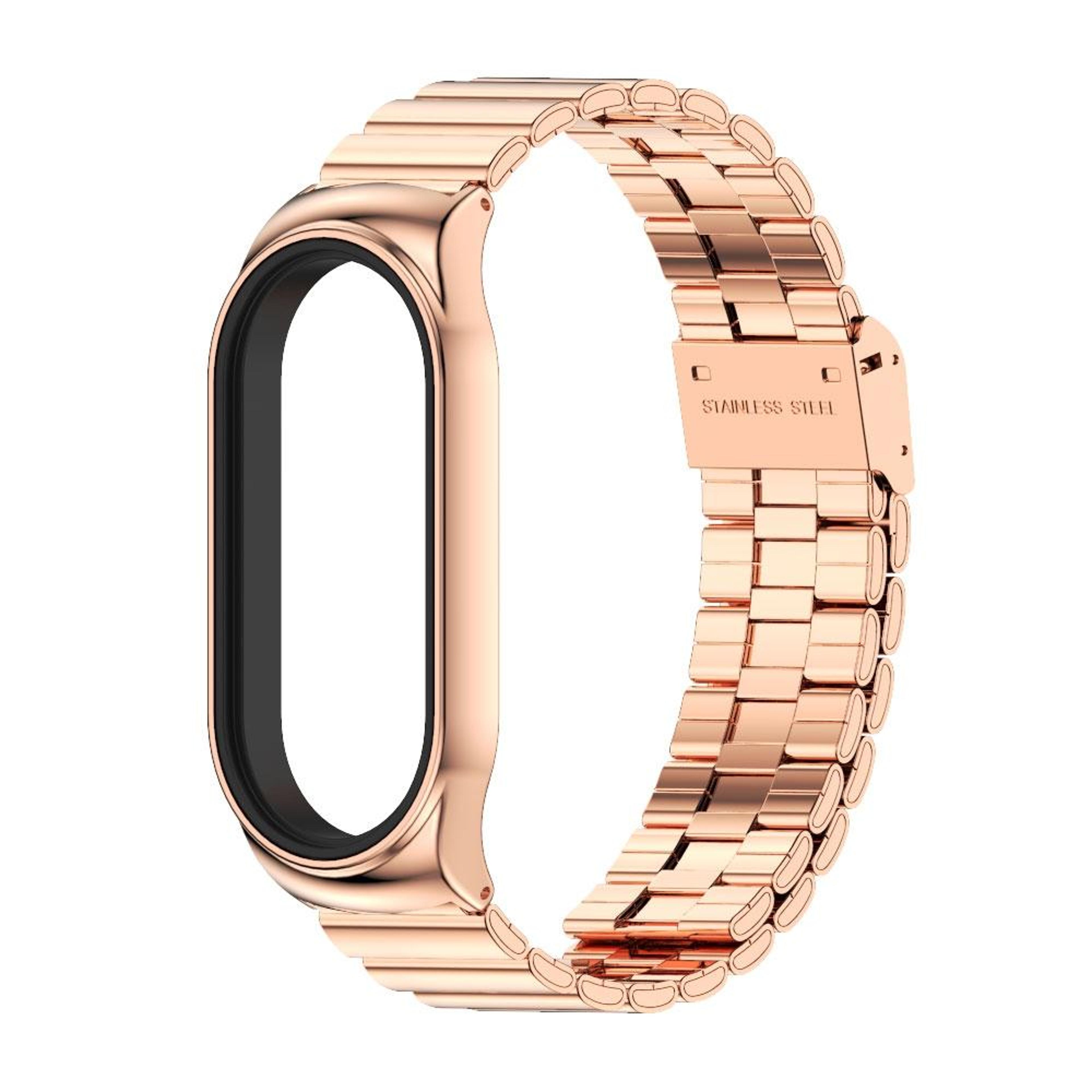 Metal Watch Band For Xiaomi Mi Band 8 And 9 With Bamboo Buckle 1