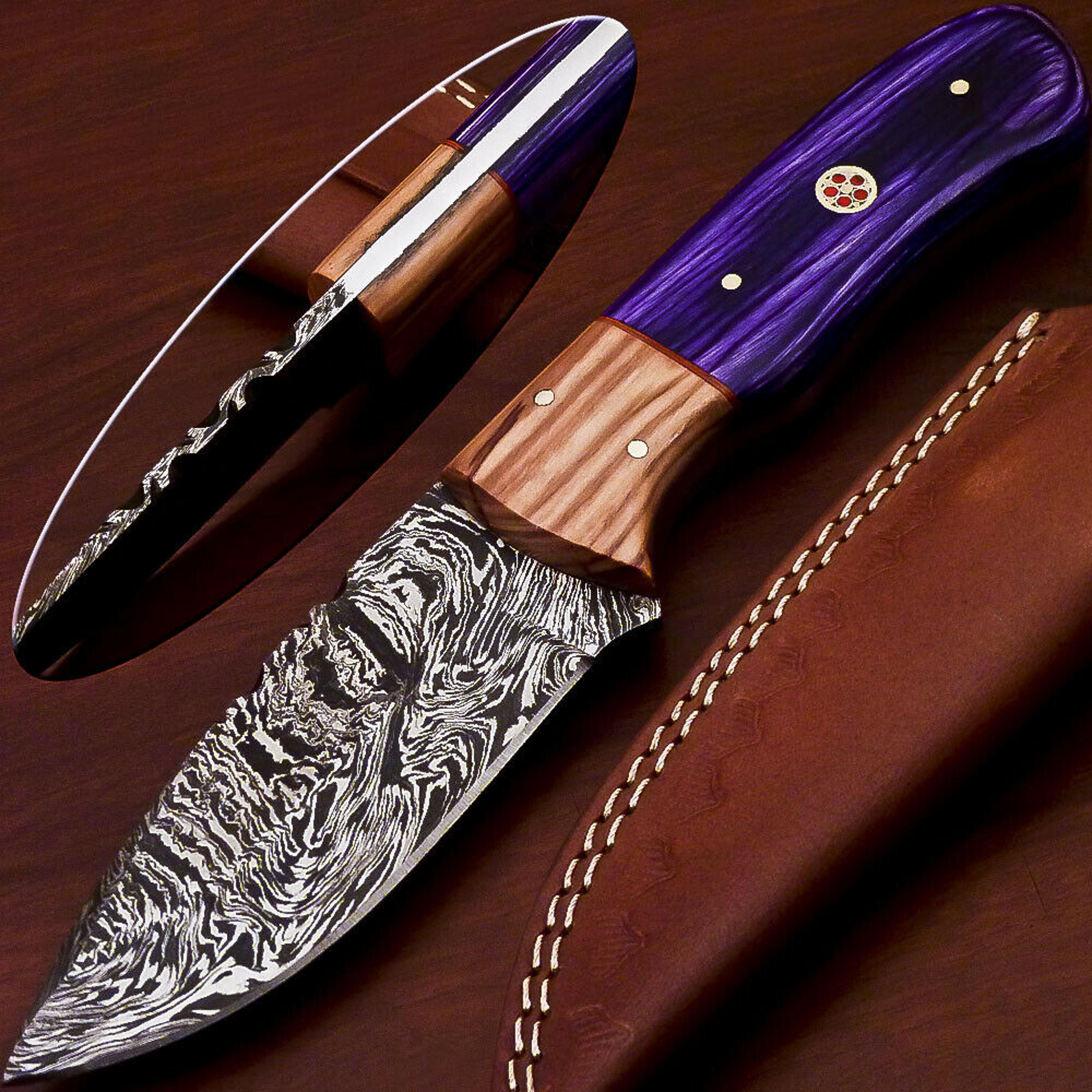 fantstic custom hand made damascus steel full tang knife,