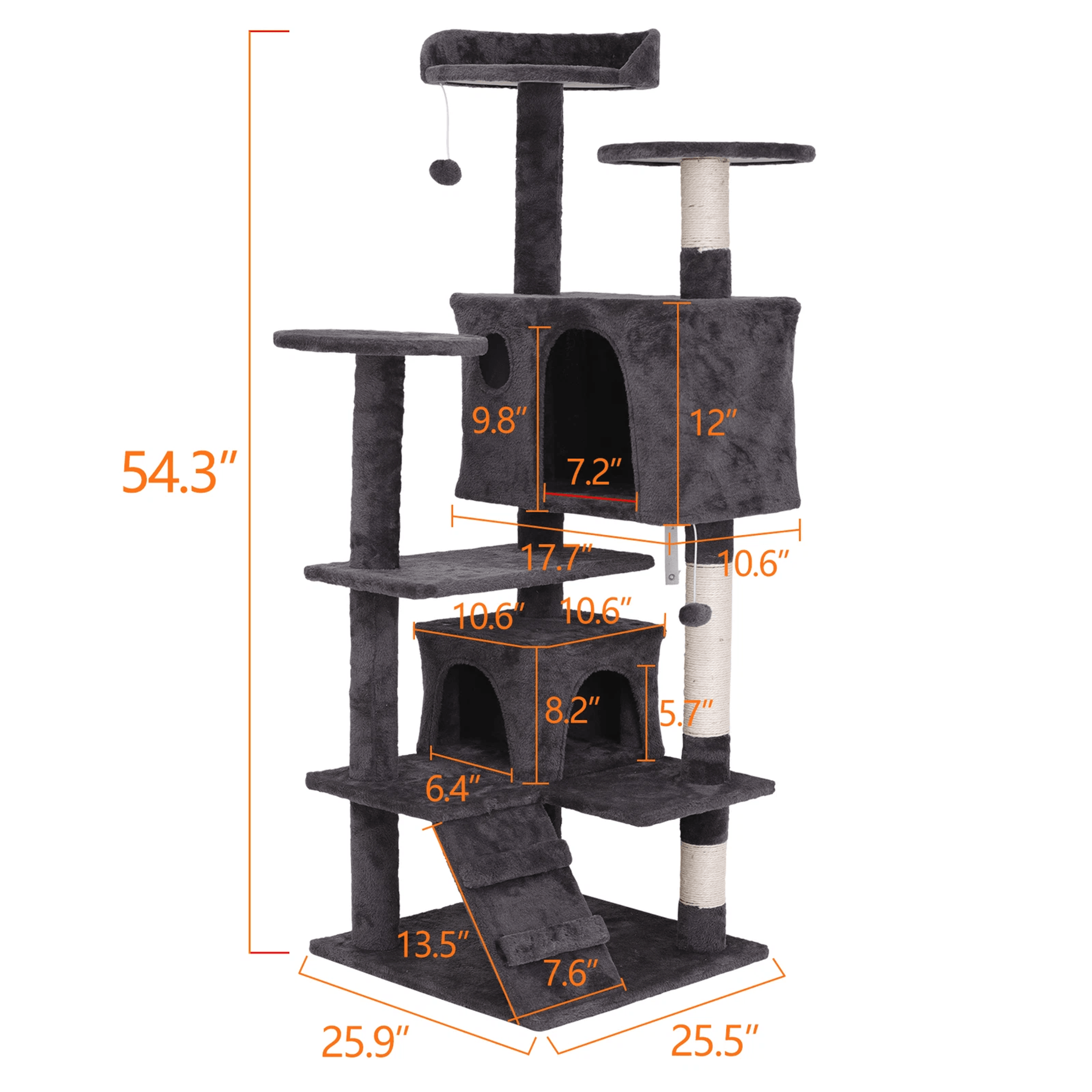 Sturdy Cat Tree Tower Activity Center Large Playing Condo House For Rest Multi Level Sisal Scratchi 7