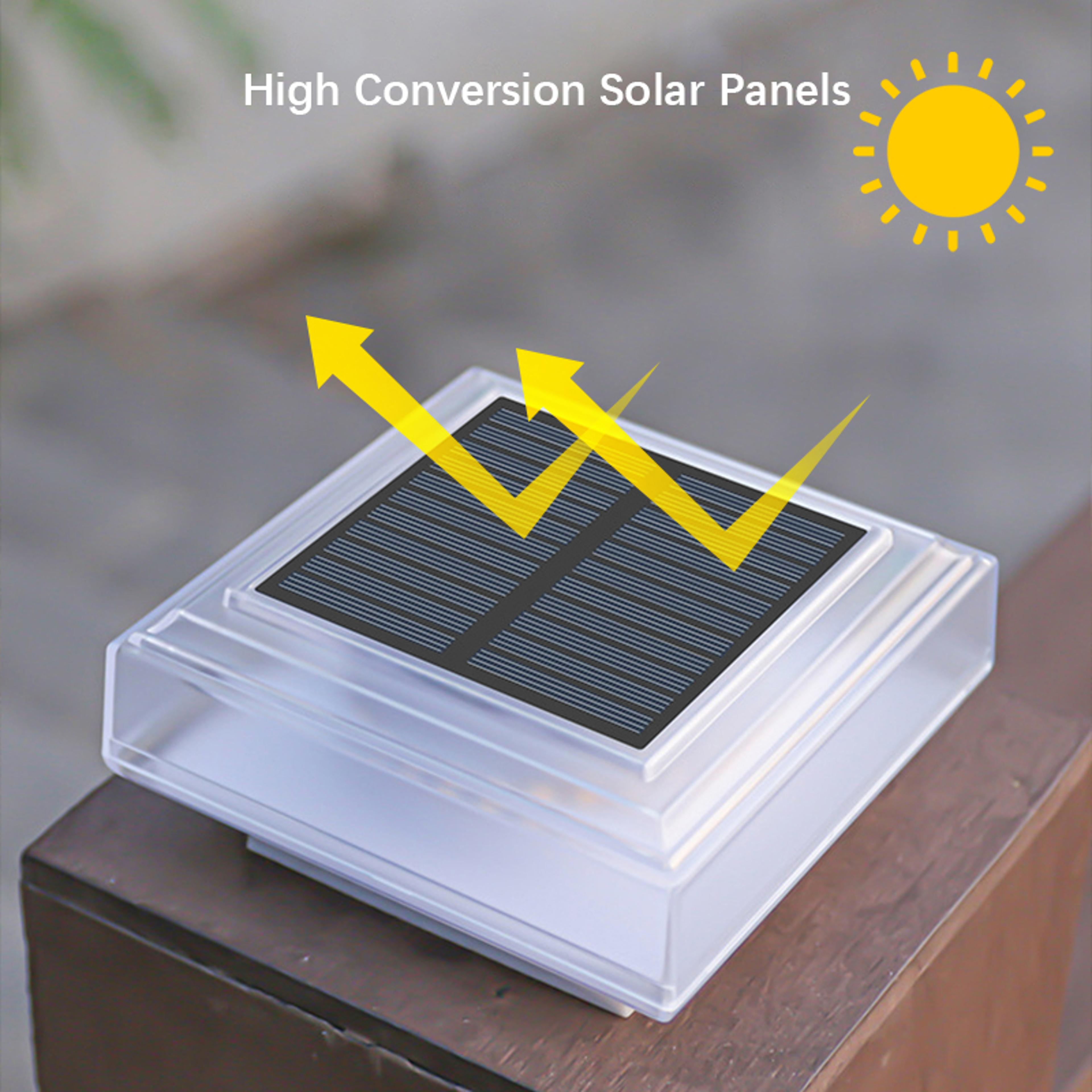 Outdoor Pillar Cap Lights Waterproof LED Solar Post Light For Fence Deck Column Lamp Garden Yard 5