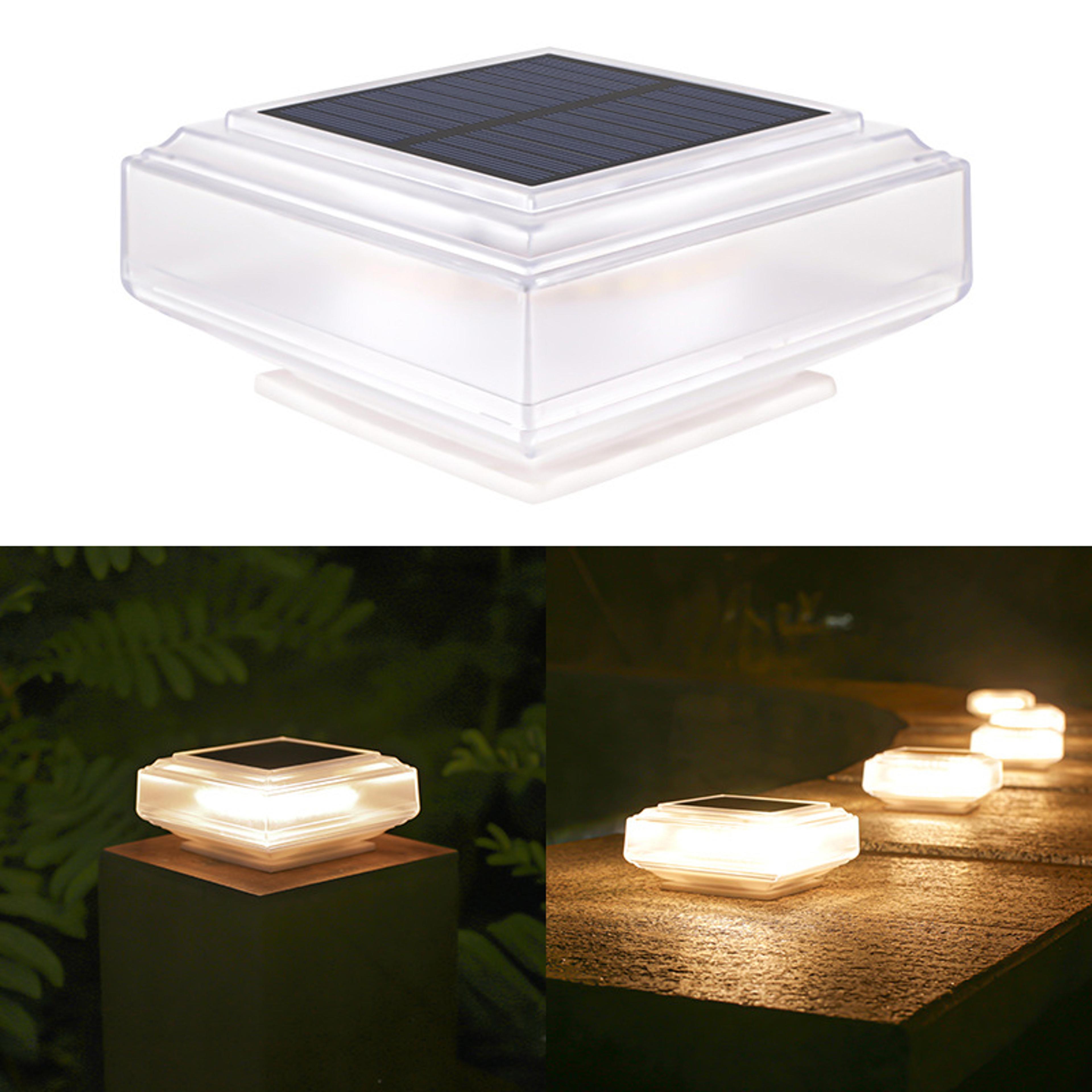 Outdoor Pillar Cap Lights Waterproof LED Solar Post Light For Fence Deck Column Lamp Garden Yard 1