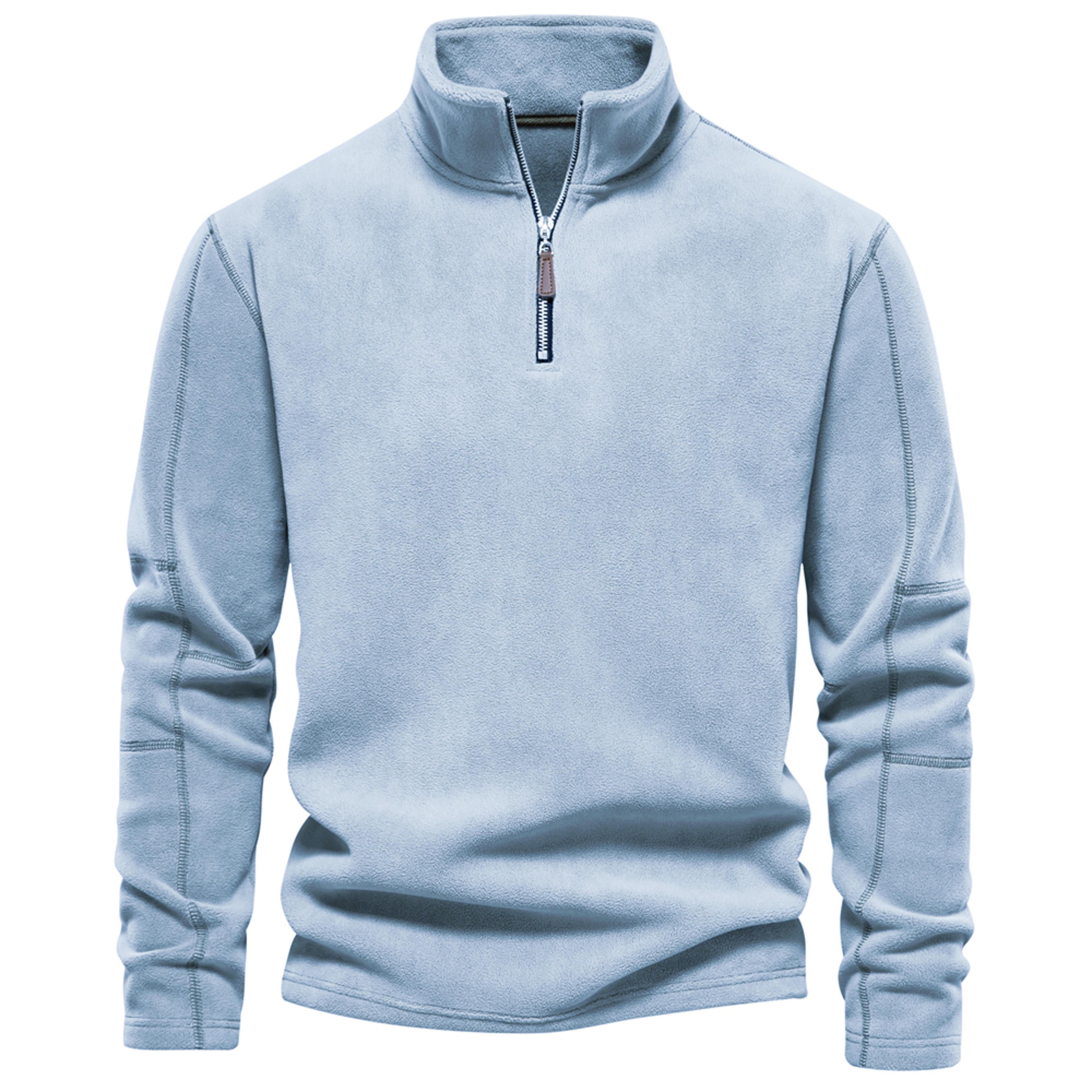 Zipper Neck Pullover Mens Sweatshirt Soft Shell Mens Jacket Brand Quality Thicken Warm Fleece Jacke