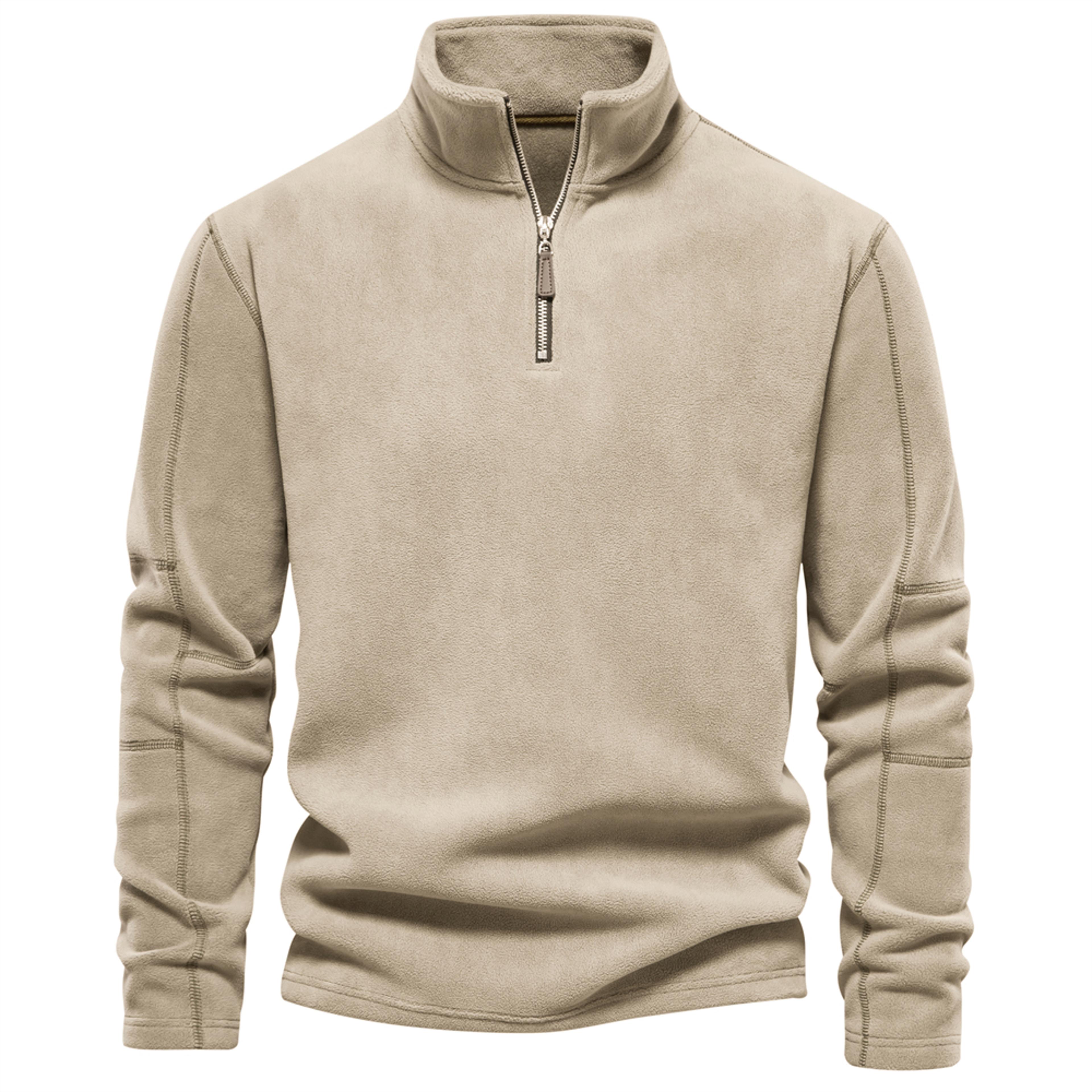 Zipper Neck Pullover Mens Sweatshirt Soft Shell Mens Jacket Brand Quality Thicken Warm Fleece Jacke