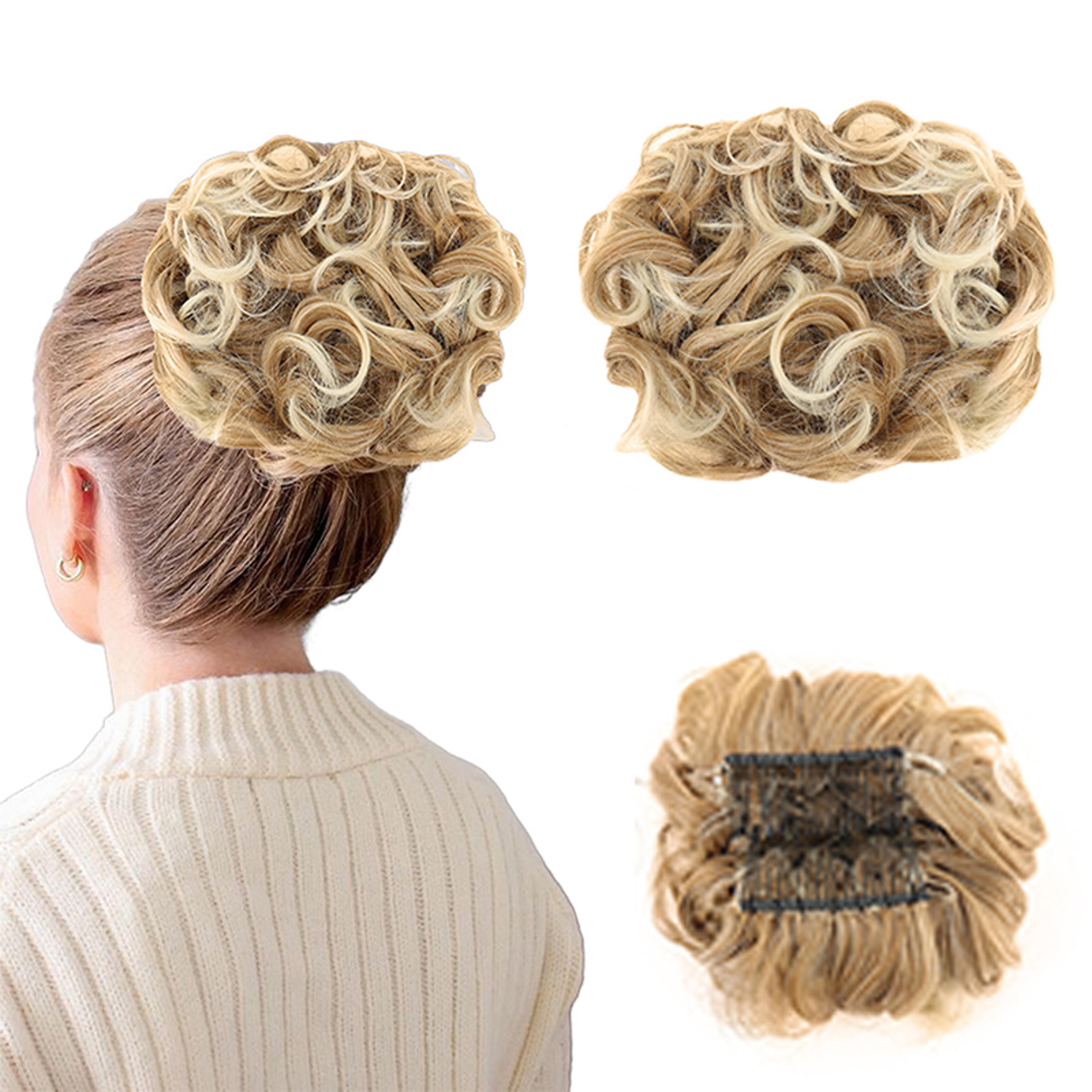 Synthetic Hair Combs Clip In Ponytail Short Scrunchie Chignon Messy Curly Dish Hair Bun 6