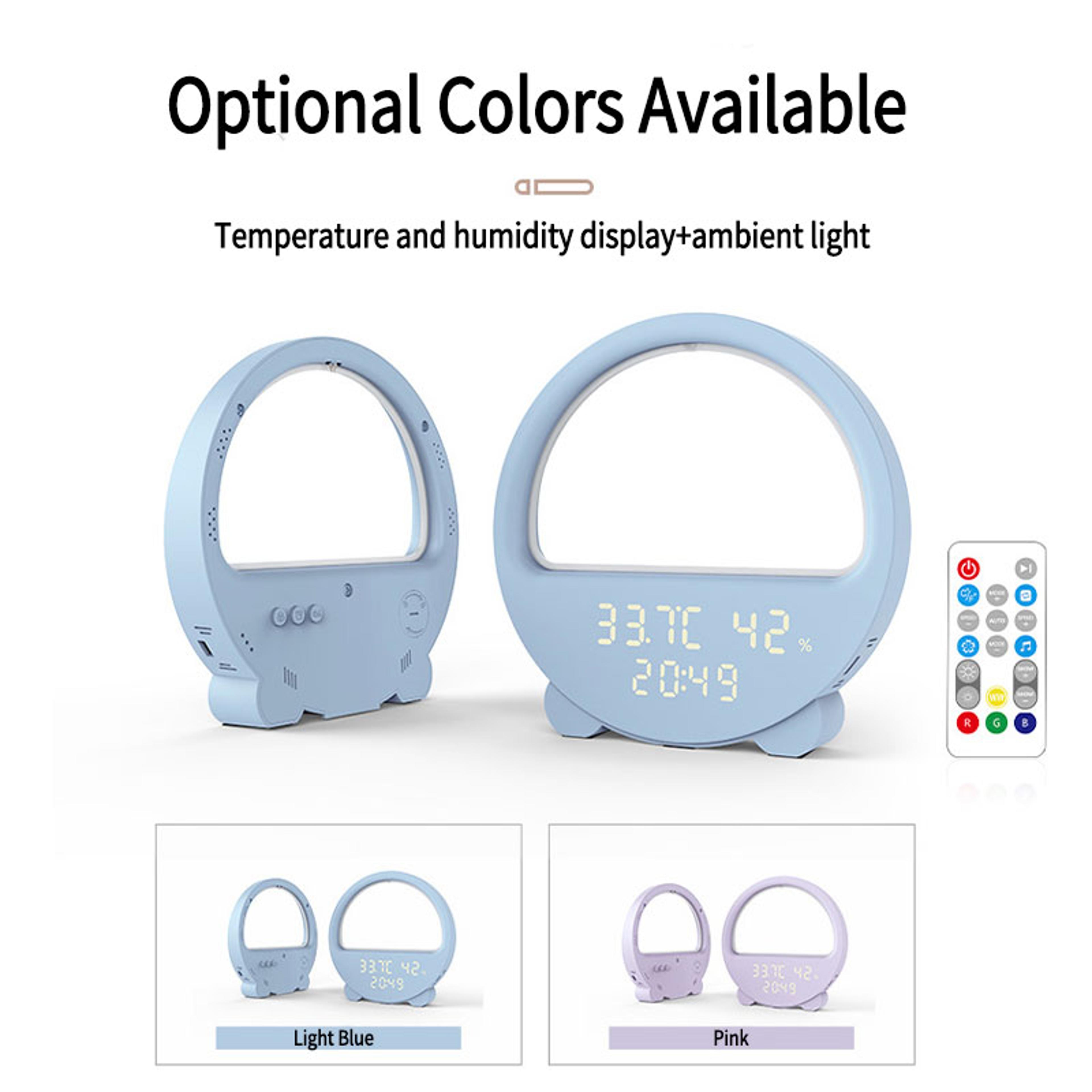 Desktop Clock Multifunctional Night Light Temperature And Humidity Meter Bedside Lamp With Voice Wa 6