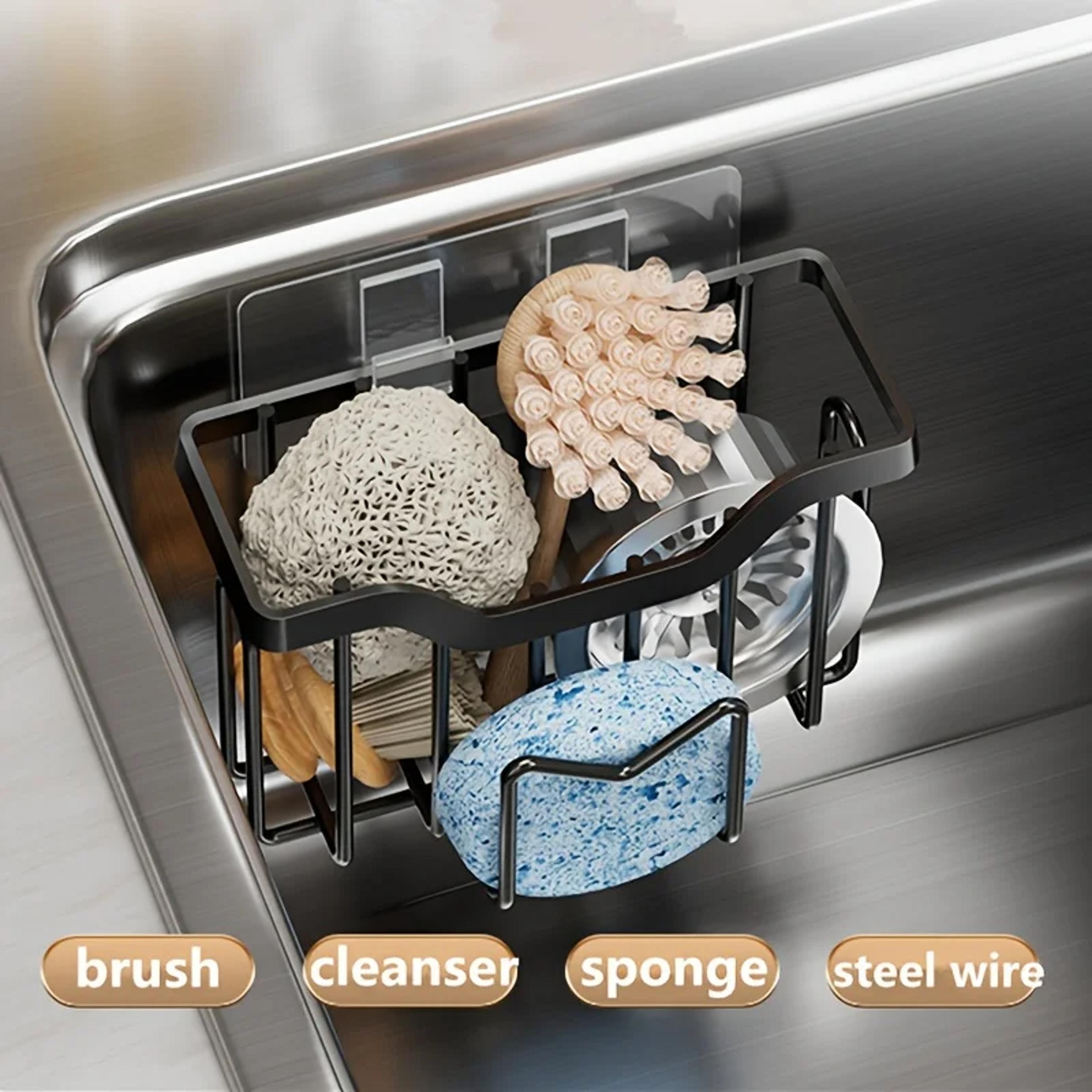 Rustproof Stainless Steel Sink Caddy Kitchen Sink Organizer For Sponge Brush Sponge Holder For Kitc 4