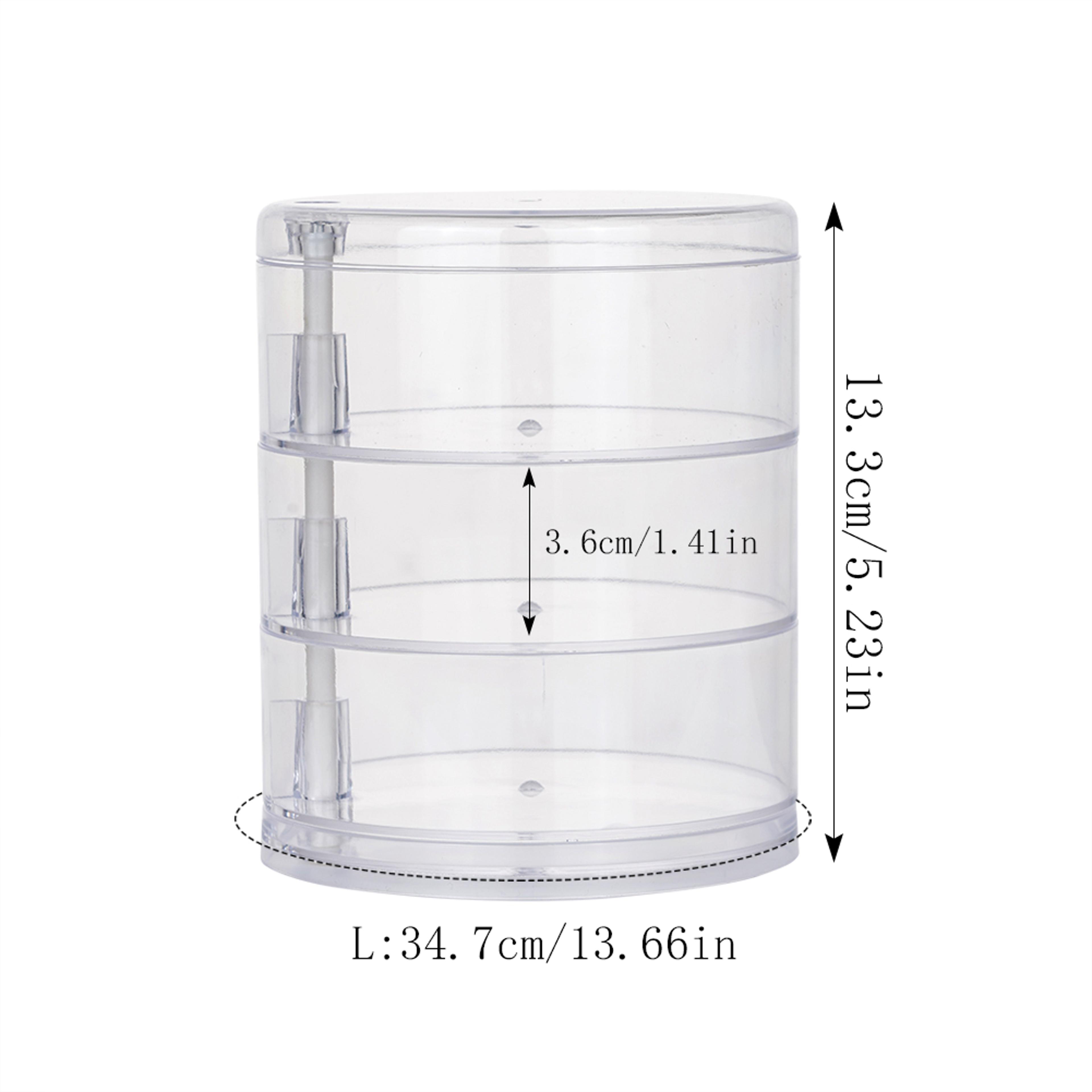 Round Plastic Organizer Box Jewelry Display Rack Rotating Makeup Storage Holder For Bracelets And E 8