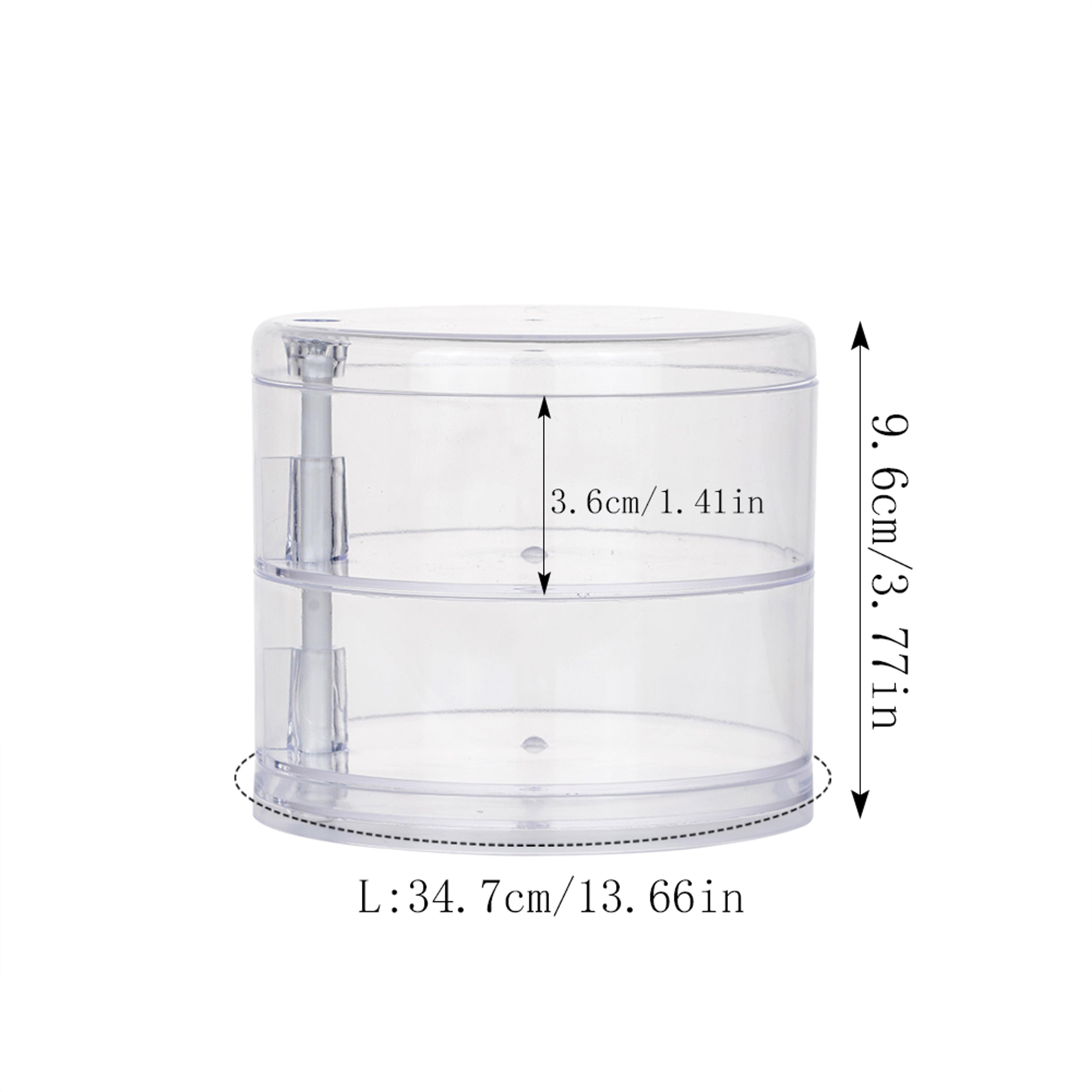 Round Plastic Organizer Box Jewelry Display Rack Rotating Makeup Storage Holder For Bracelets And E 9