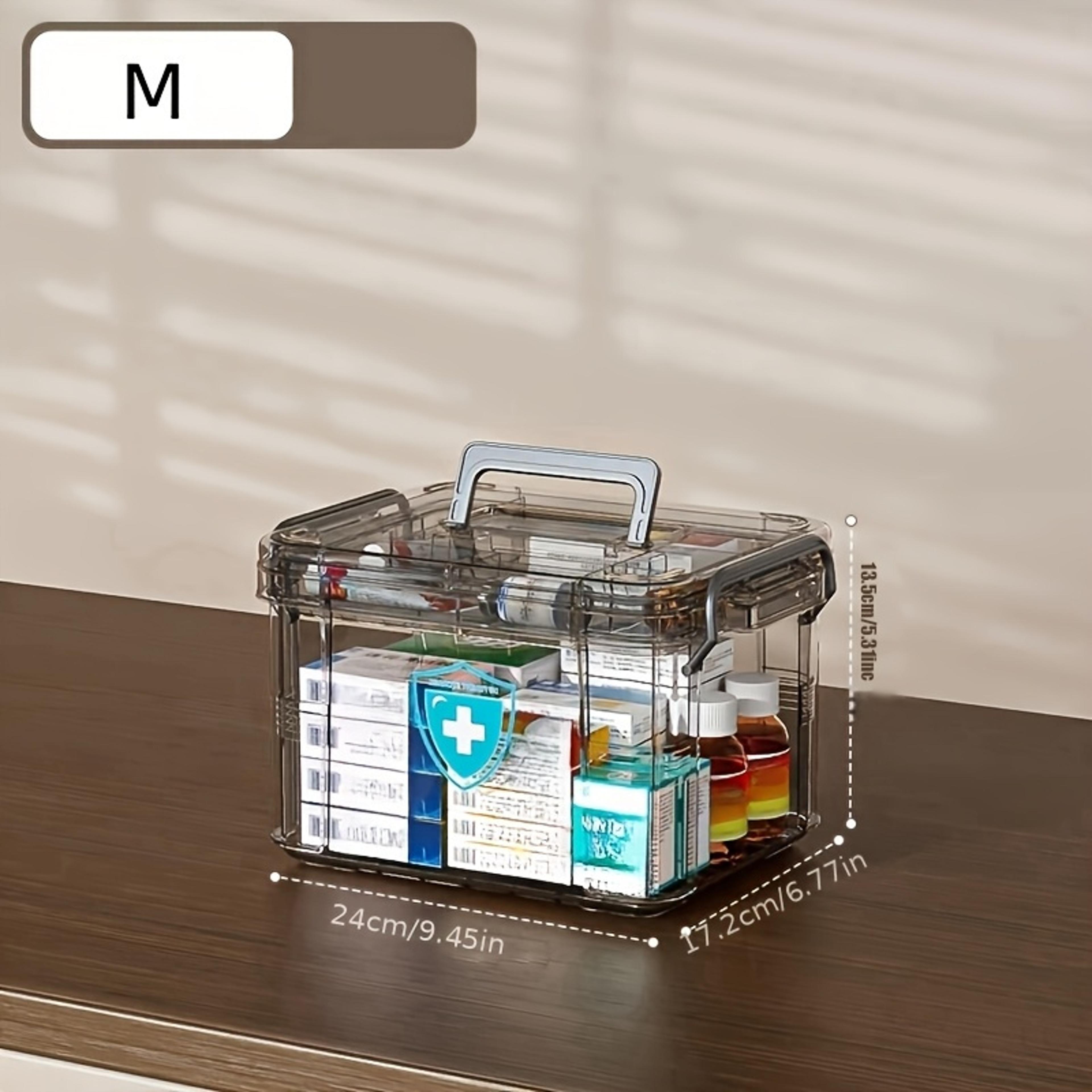 Plastic First Aid Box Empty Clear Medicine Organizer With Tray Thickened Medicine Container Chest F 4