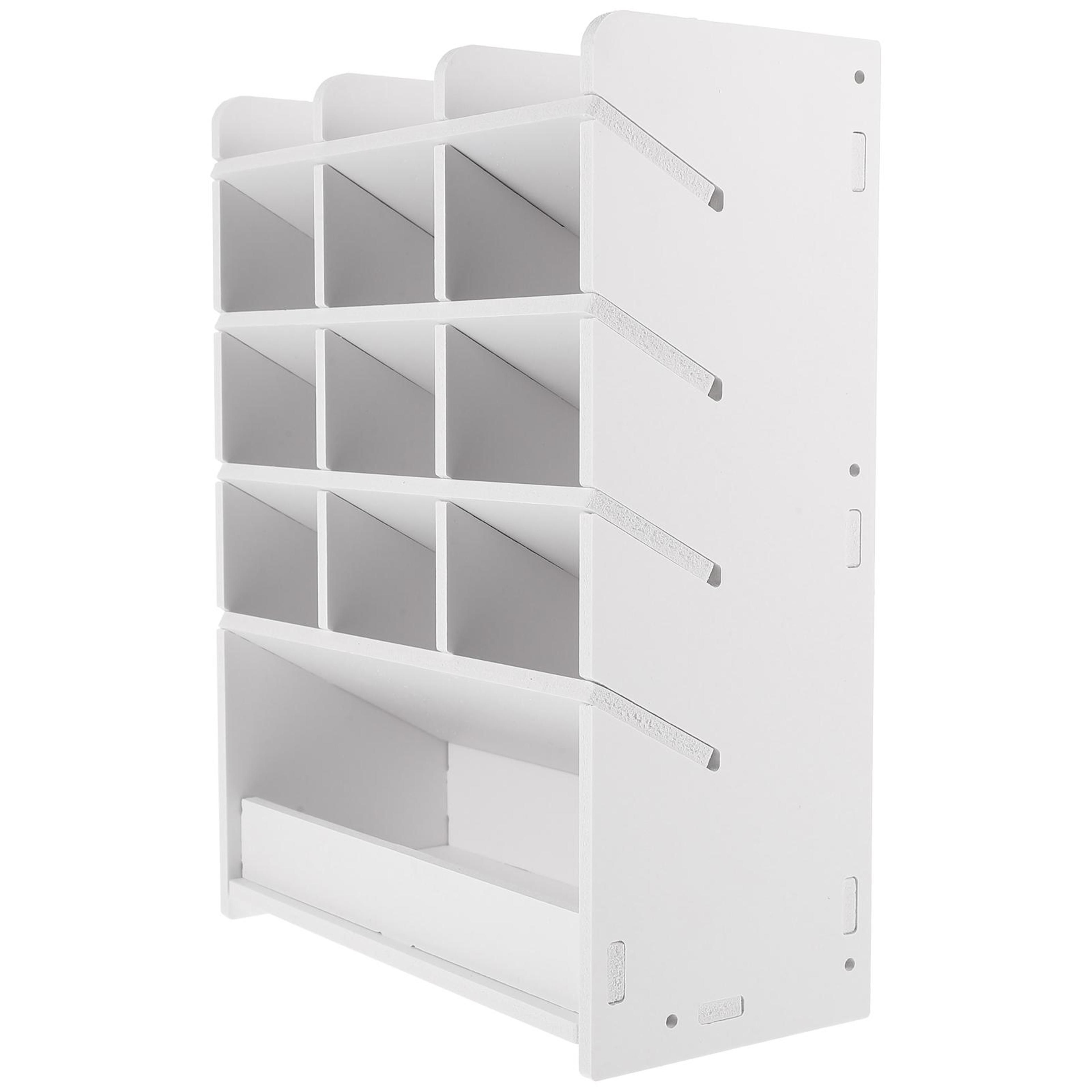 Desktop Storage Box Wood Organizer Office Pen Stand Multicompartment For School And Living Room 4