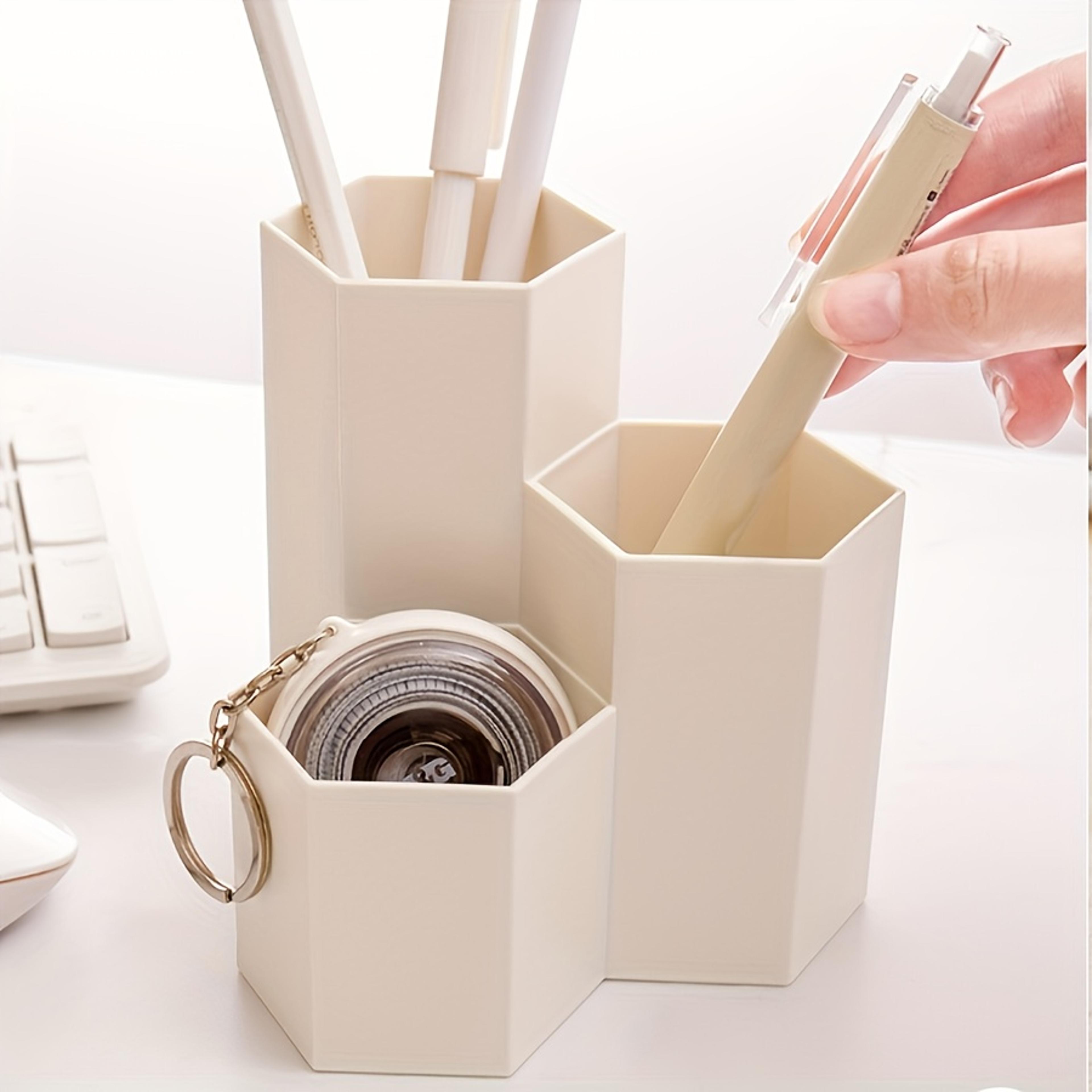 Desktop Organizer With Open  Closed Storage Compartments Modern White  Mint Green For Home Office A 2